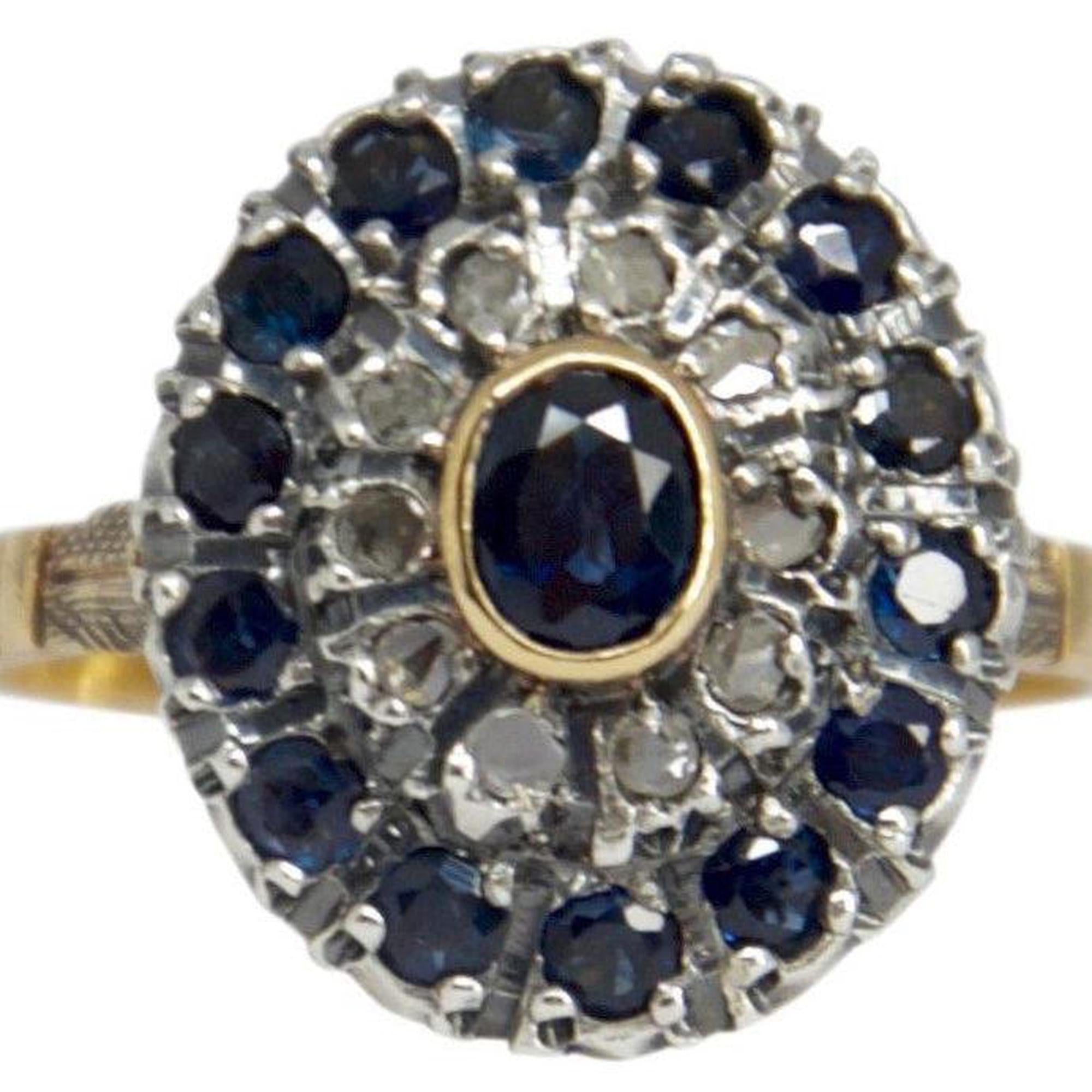 Antique Sapphire and Diamond Cocktail Ring