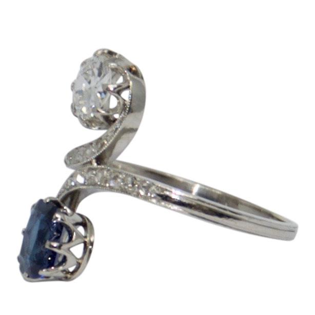 Antique Sapphire and Diamond Ring