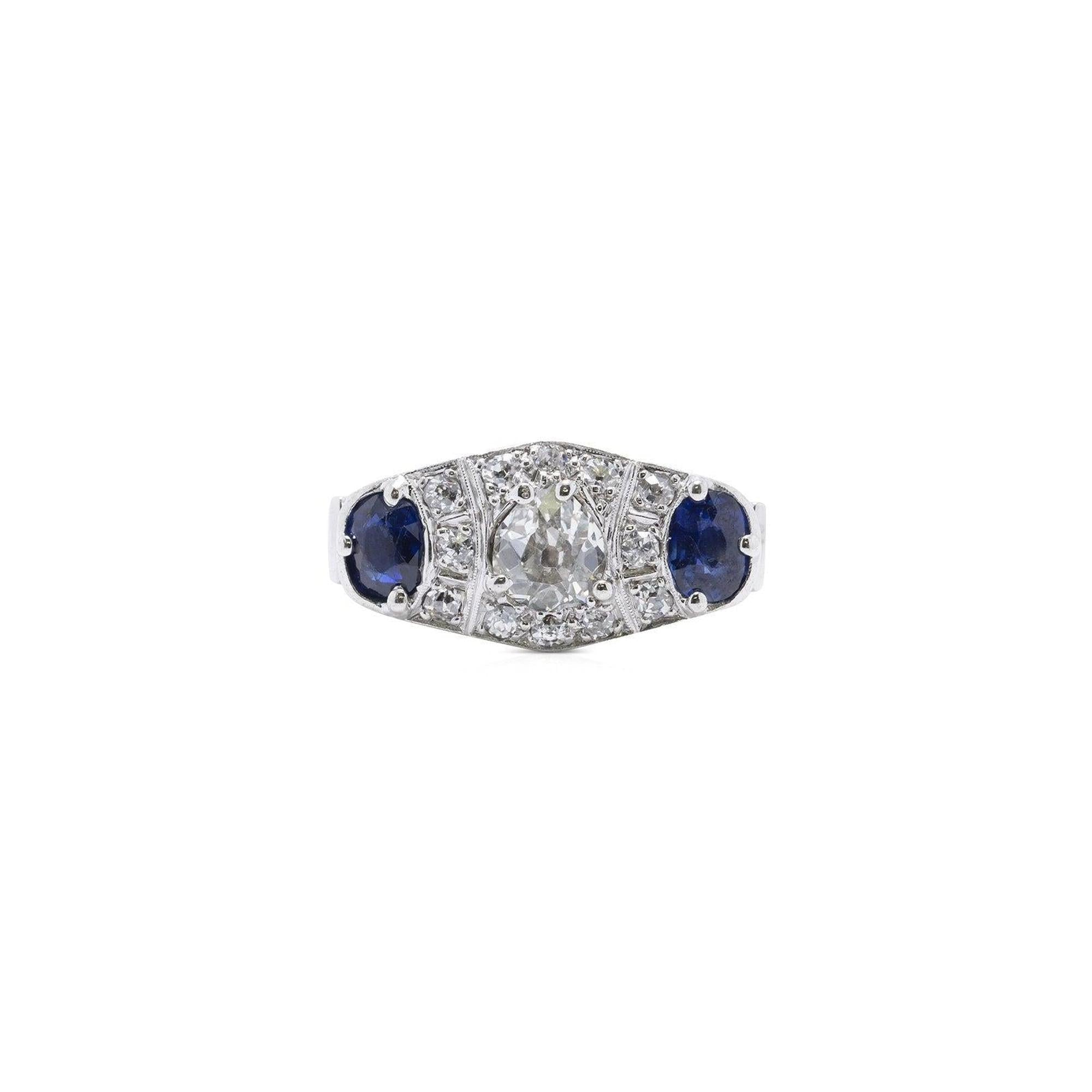 Antique Sapphire and Diamond Ring