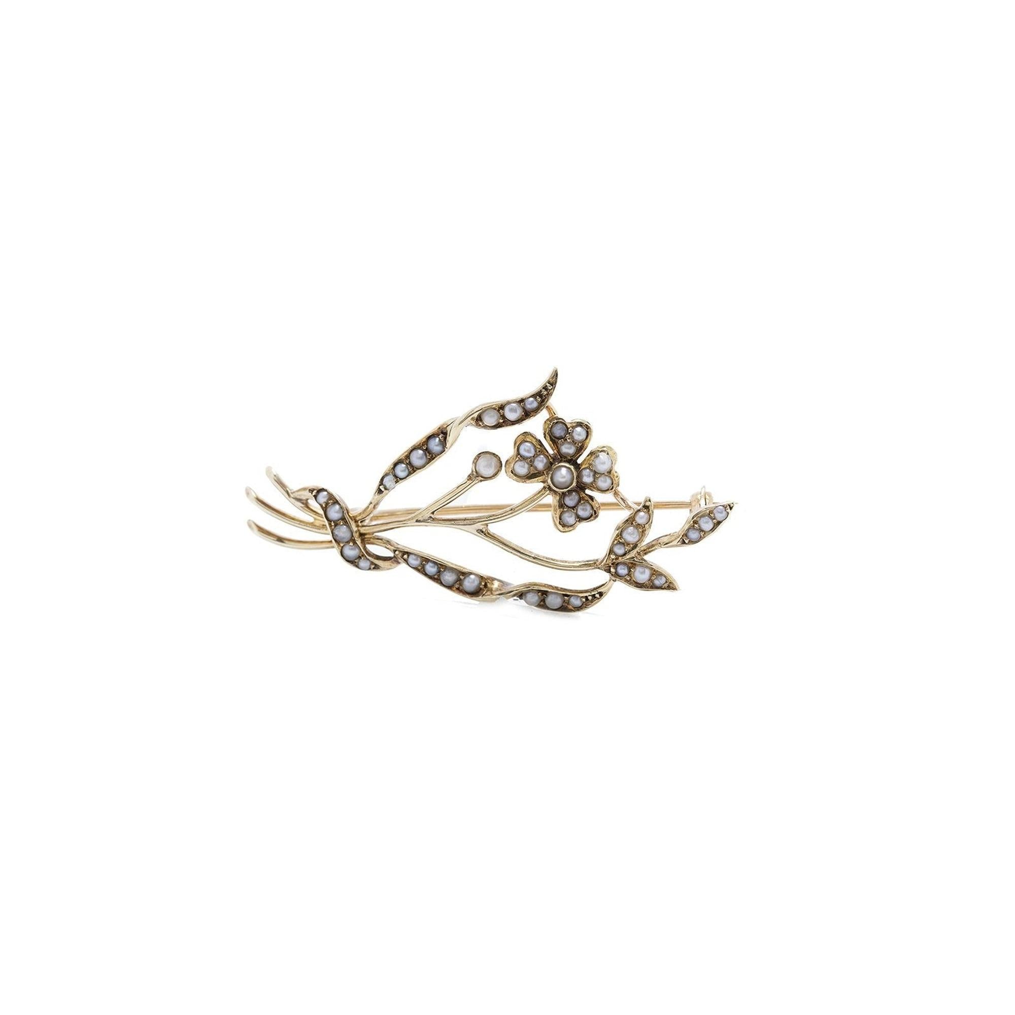 Antique Seed Pearl Brooch