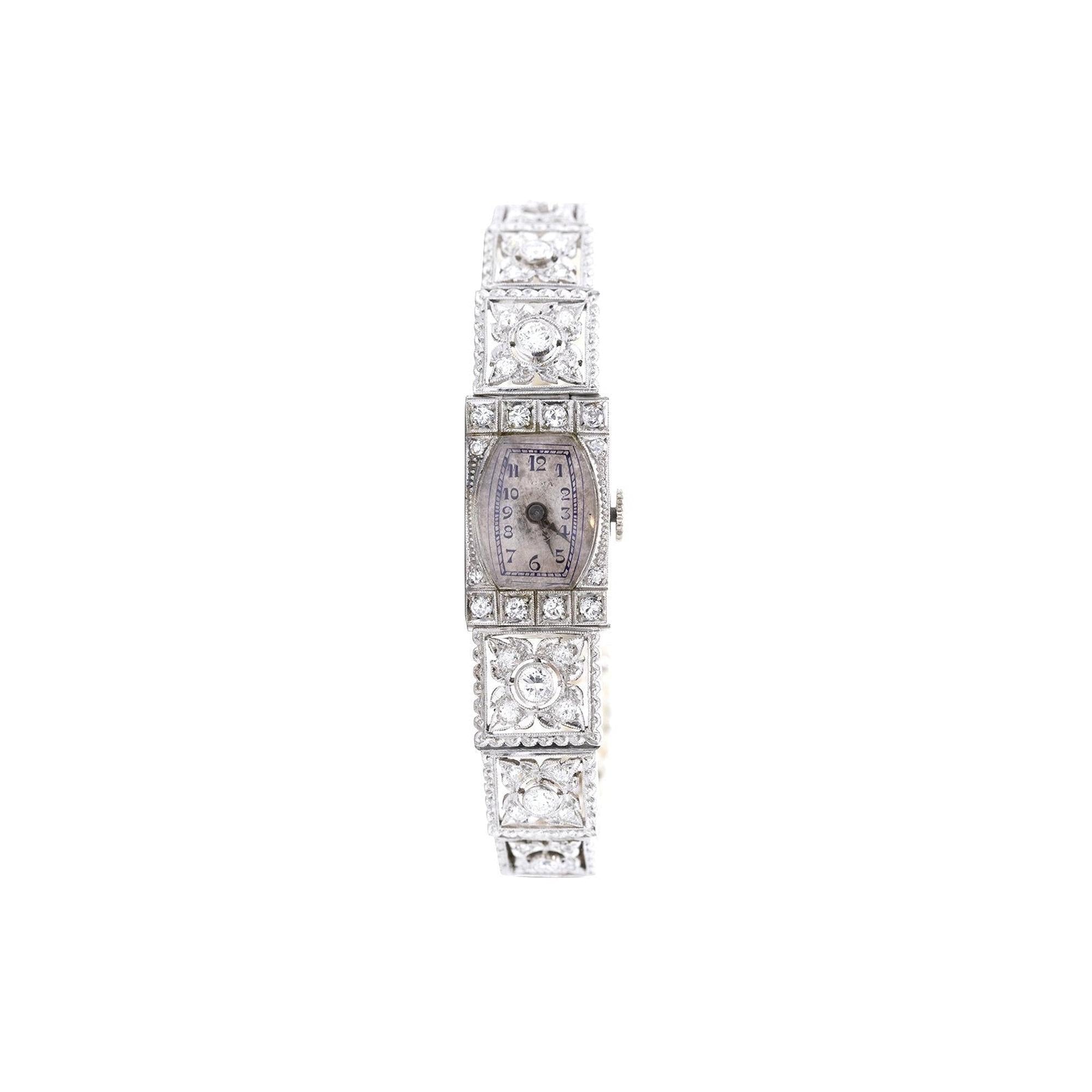 Sigma Watch Collection Antique Sigma Platinum Diamond and Seed Pearl Watch – Oliver Jewellery