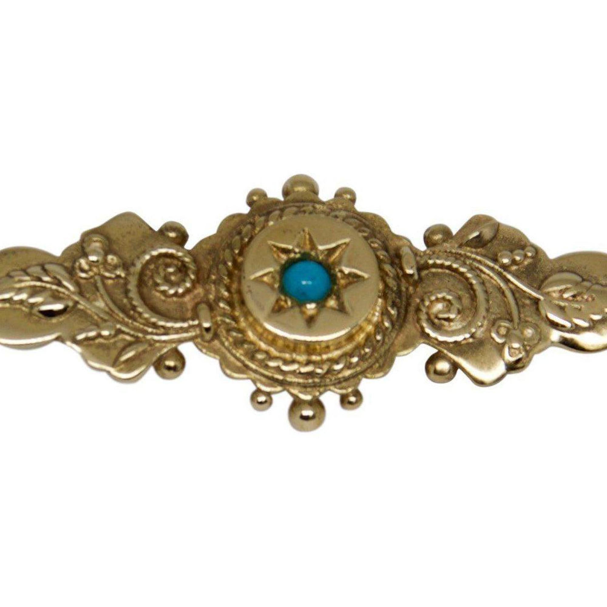 Antique Turquoise Bar Brooch