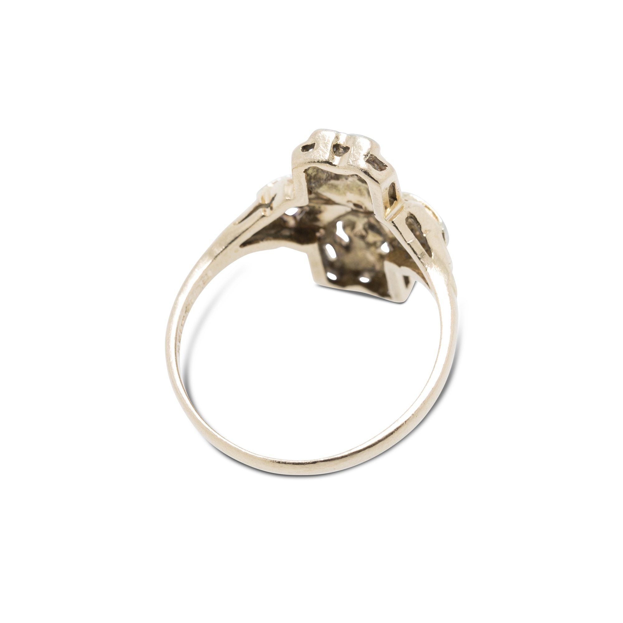 Antique Two-Tone Filigree Diamond Ring