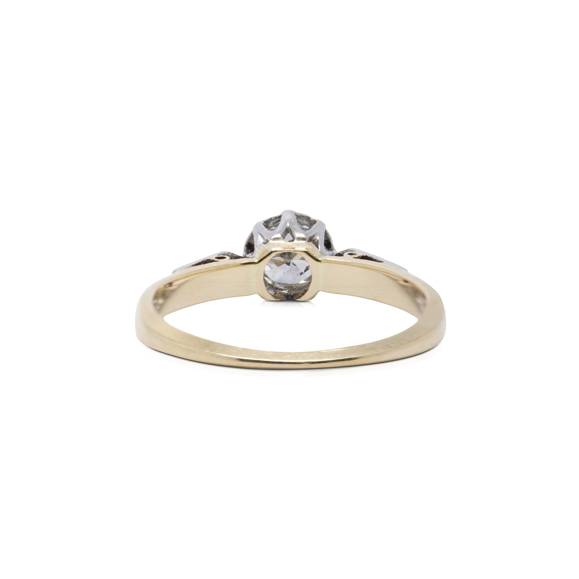 Antique Two-Tone Solitaire Diamond Ring