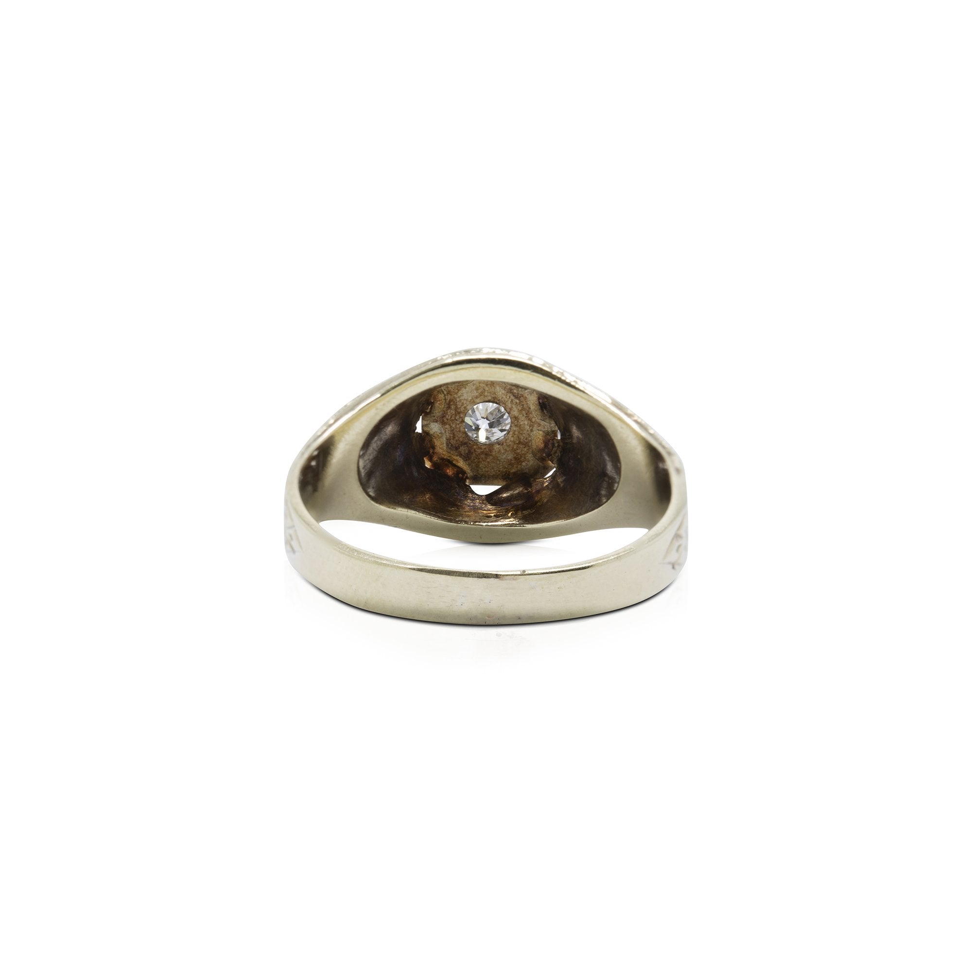 Antique Two-Tone Solitaire Diamond Ring