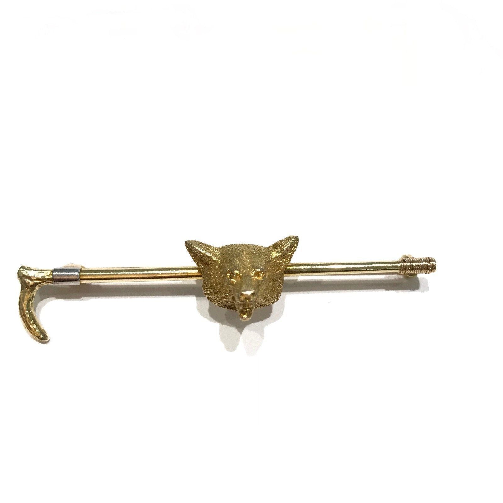 Antique Wolf Head Brooch