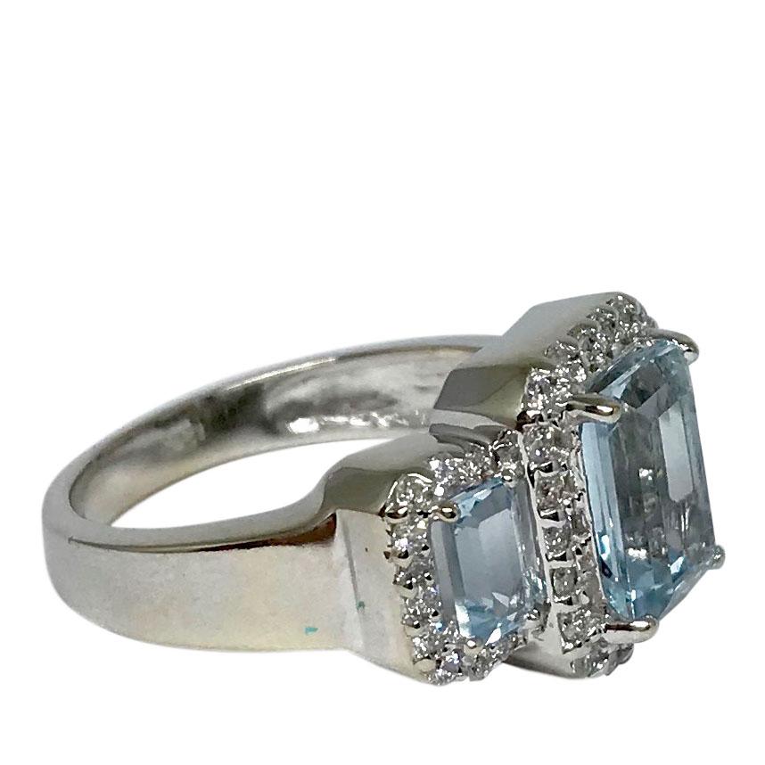 Aquamarine & Diamond Cocktail Ring
