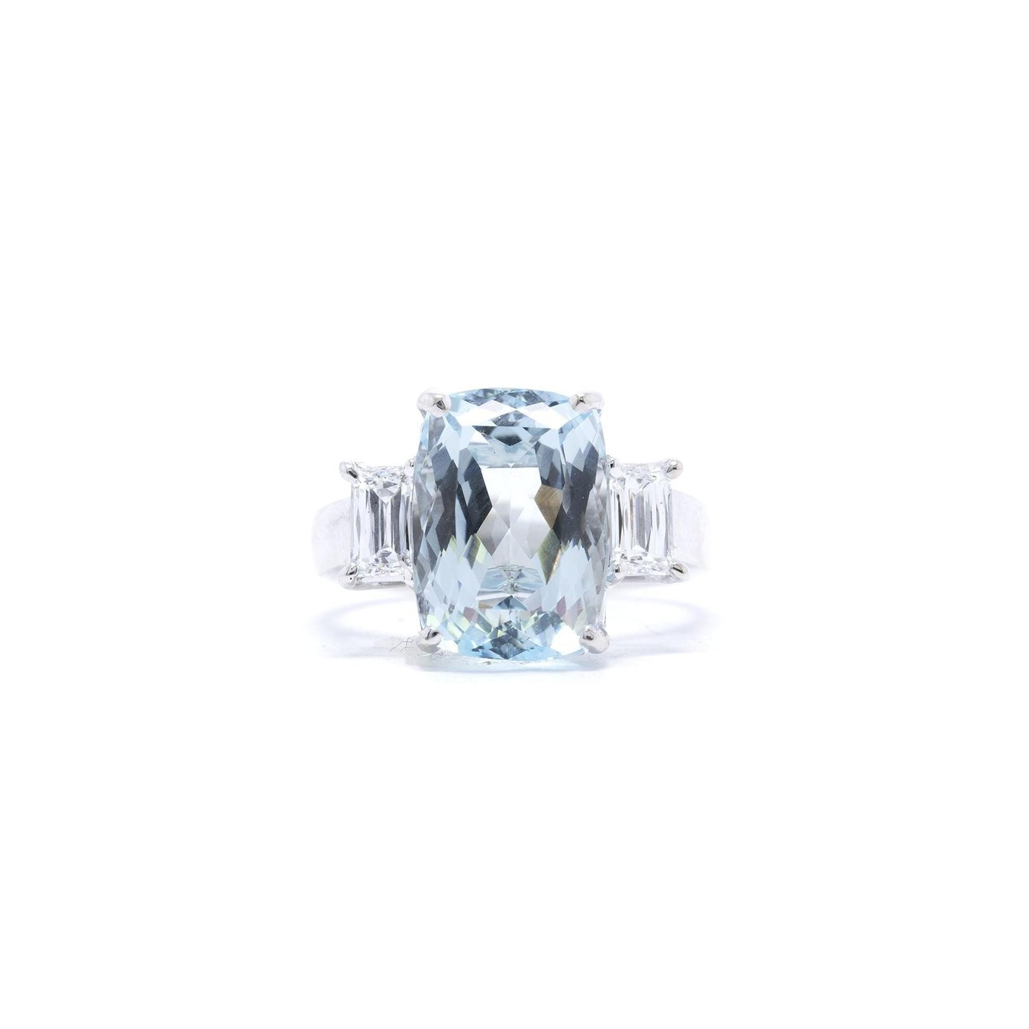 Aquamarine & Diamond Cocktail Ring