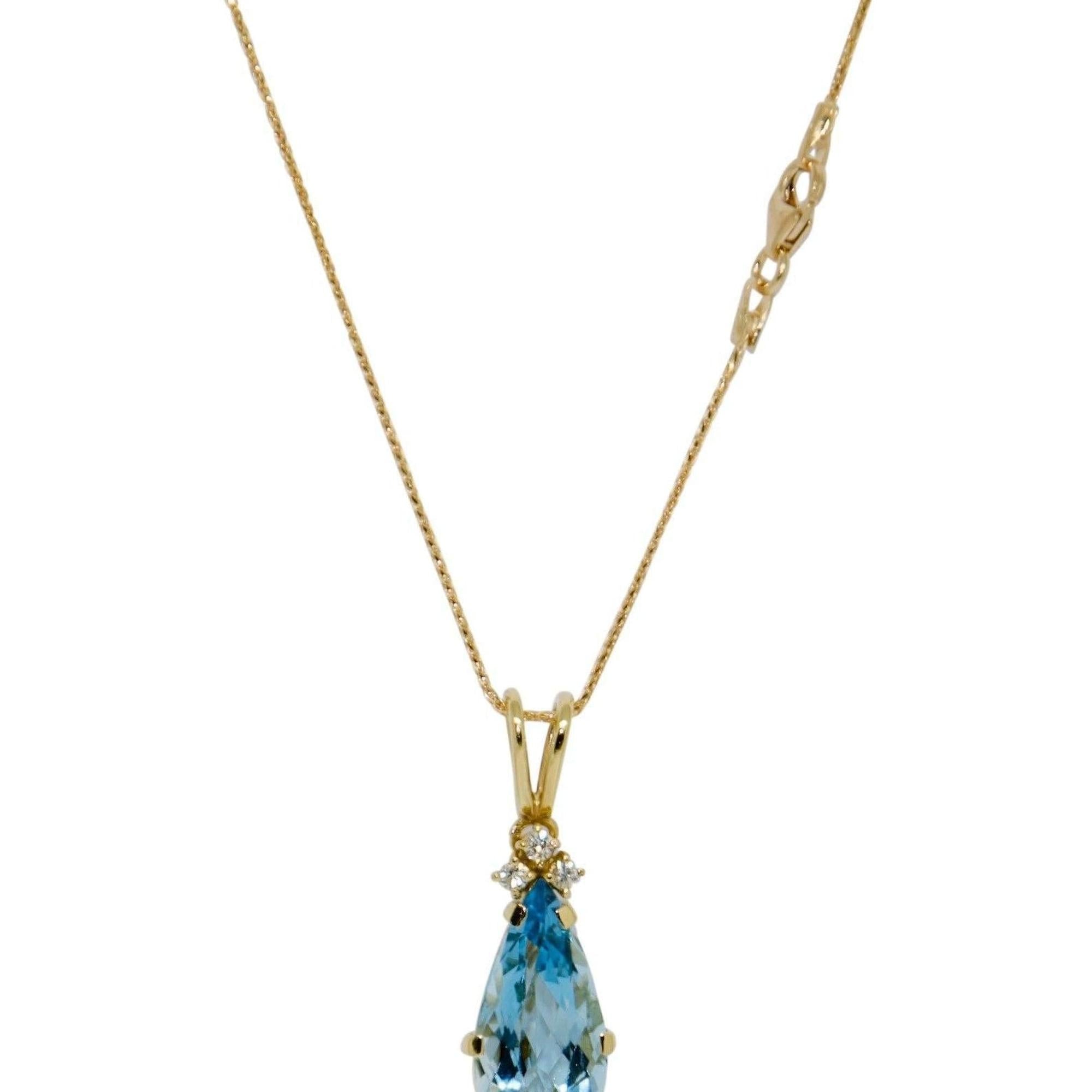 Aquamarine and Diamond Pendant Necklace