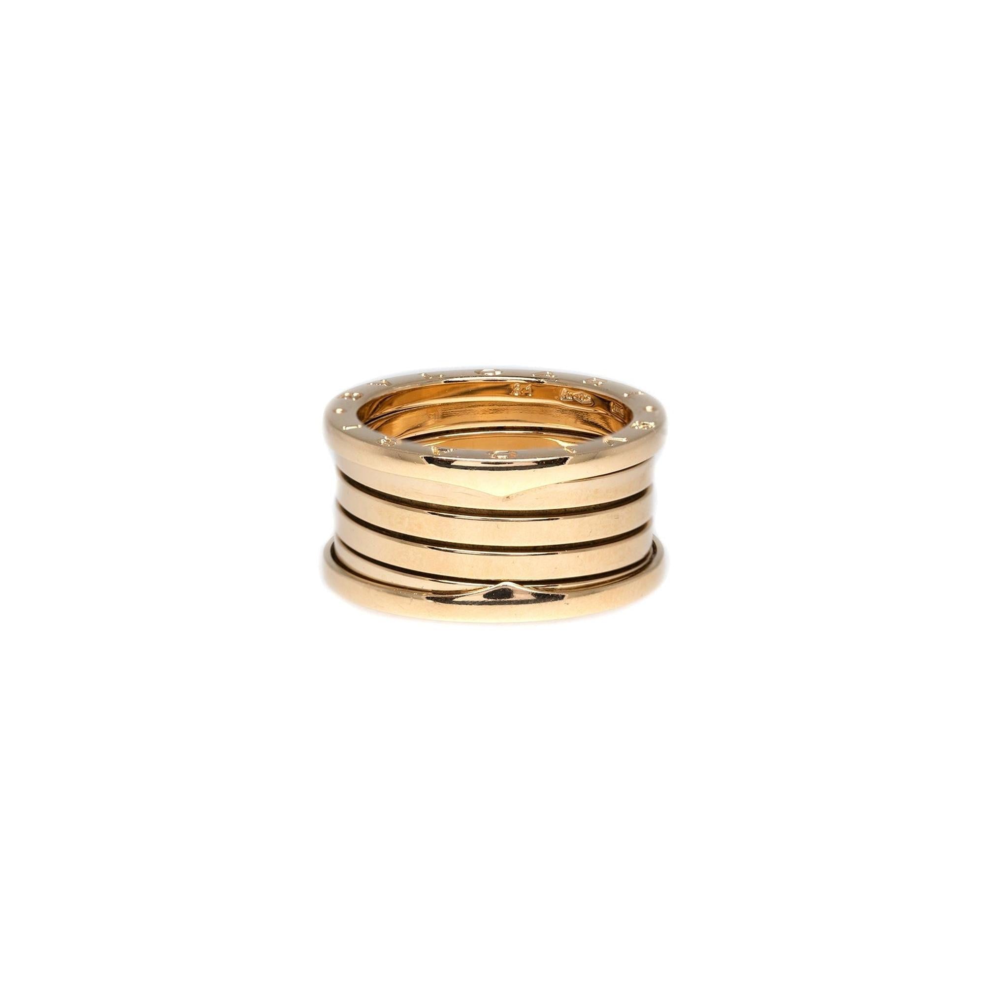 BVLGARI 18k Gold B.Zero1 XXth Anniversary Five-Band Ring w/ Box, Certificate & Receipt