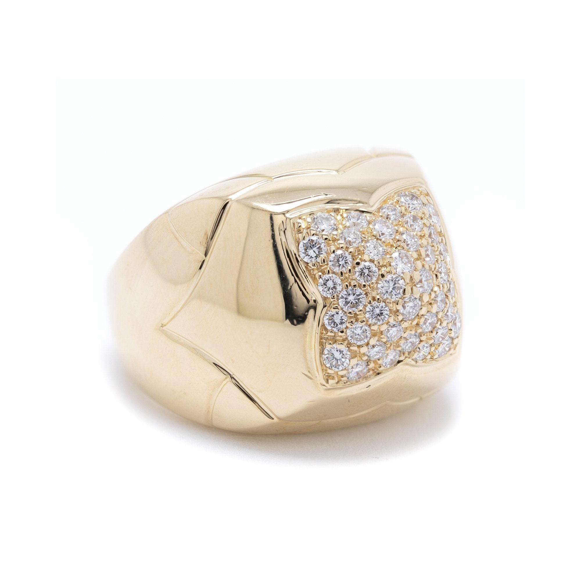 BVLGARI 18k Gold Diamond Pyramid Ring – Oliver Jewellery