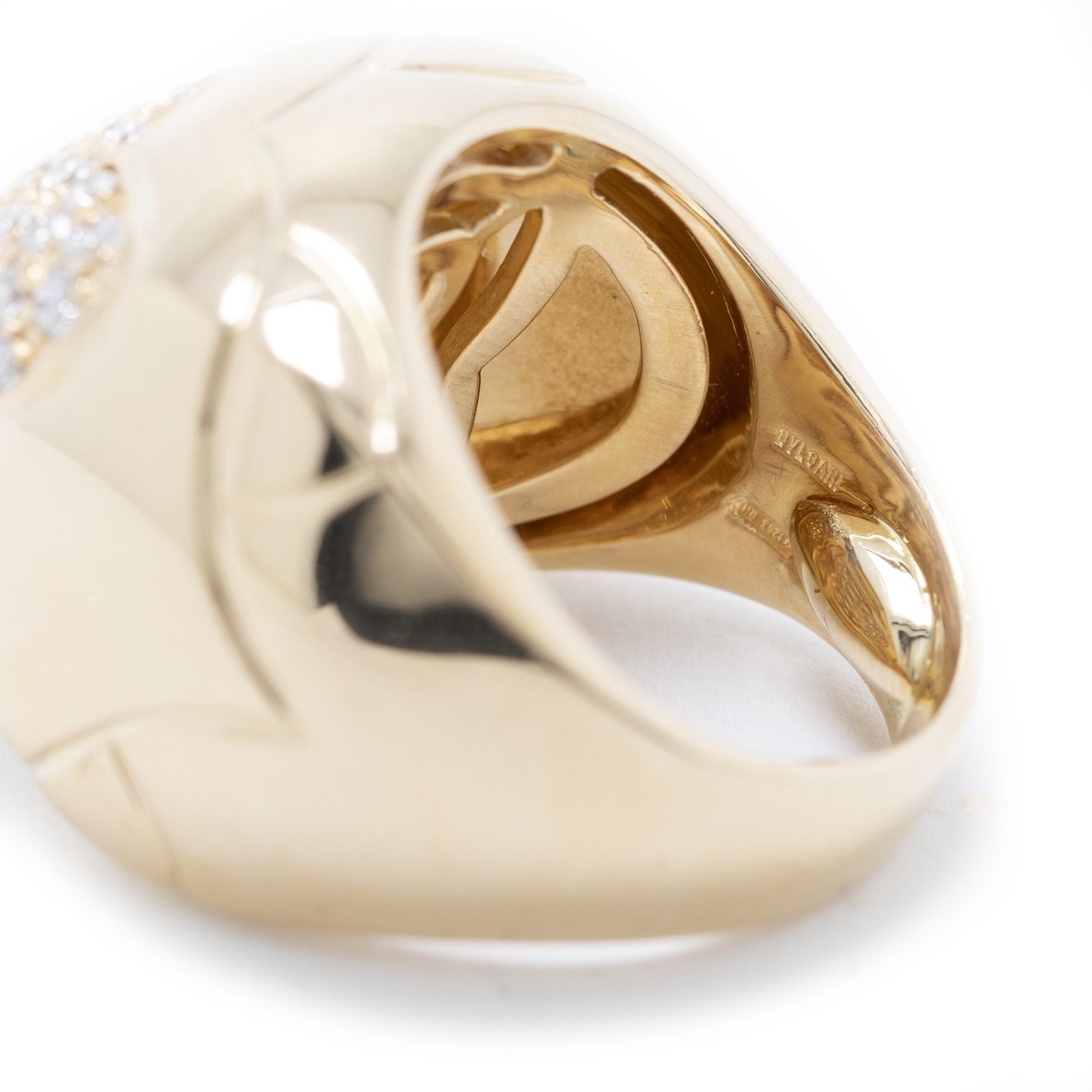 BVLGARI 18k Gold Diamond Pyramid Ring