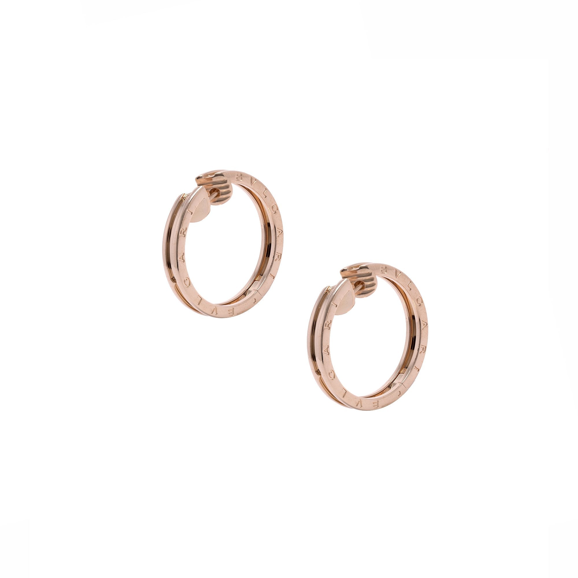 BVLGARI 18k Rose Gold B.Zero1 Hoop Earrings