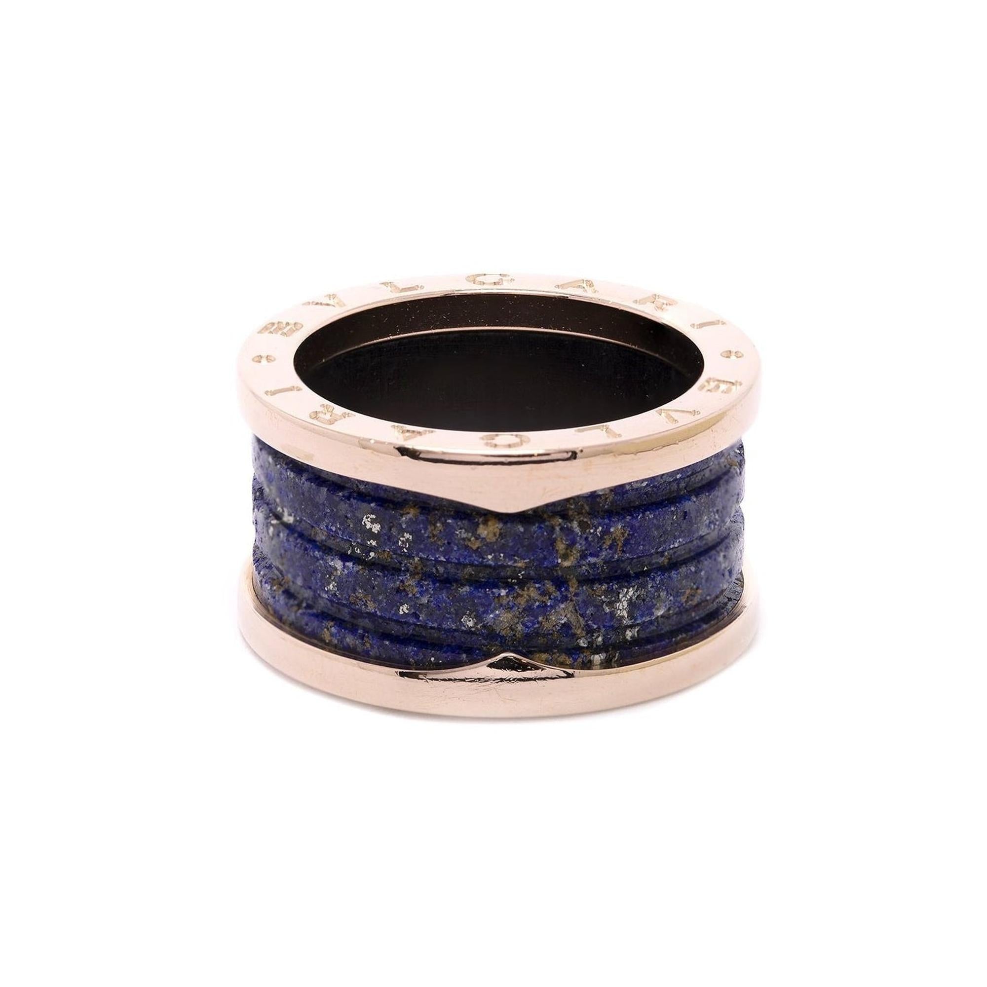 BVLGARI 18k Rose Gold B.Zero1 Lapis Lazuli Four-Band Ring