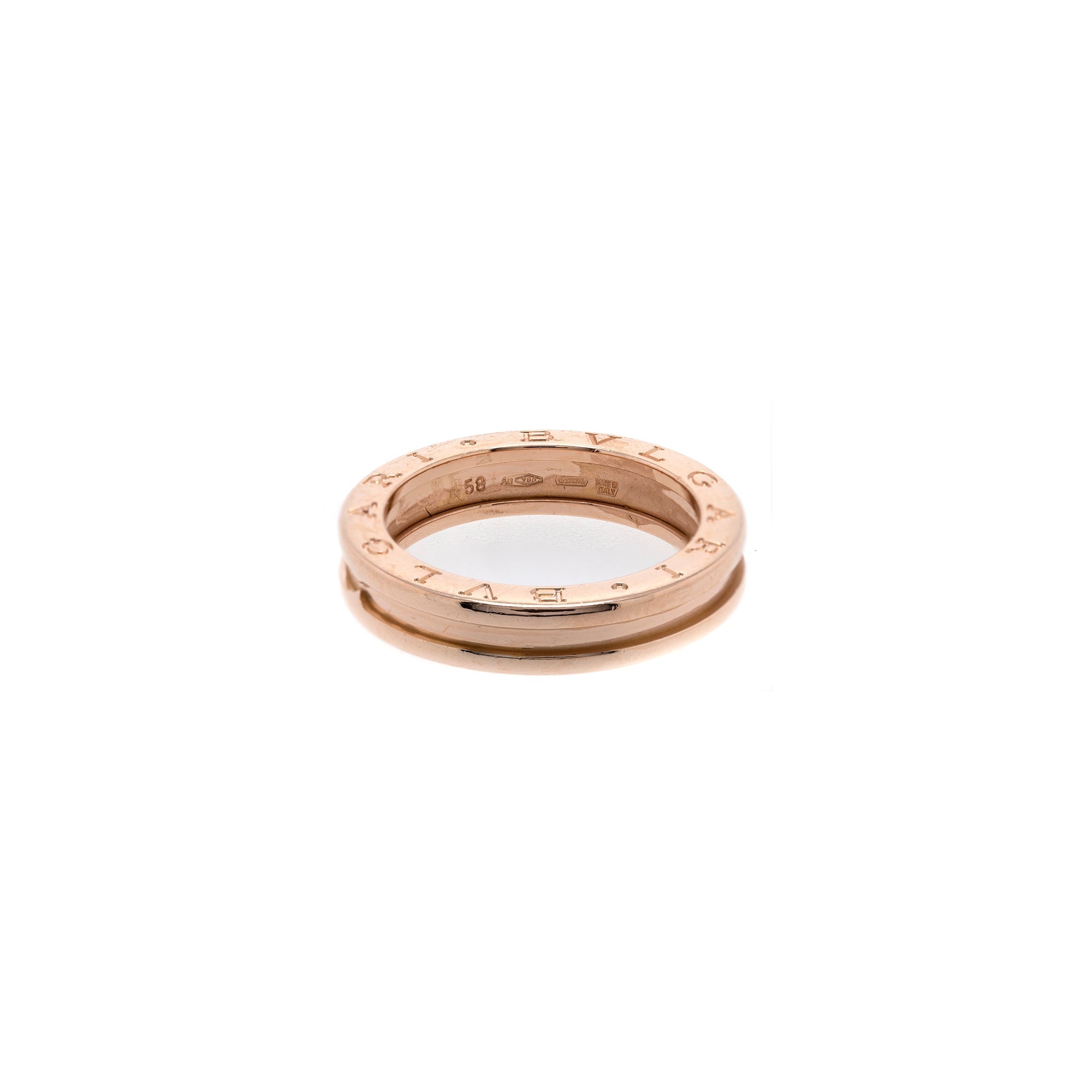 BVLGARI 18k Rose Gold B.Zero1 One-Band Ring w/ Box