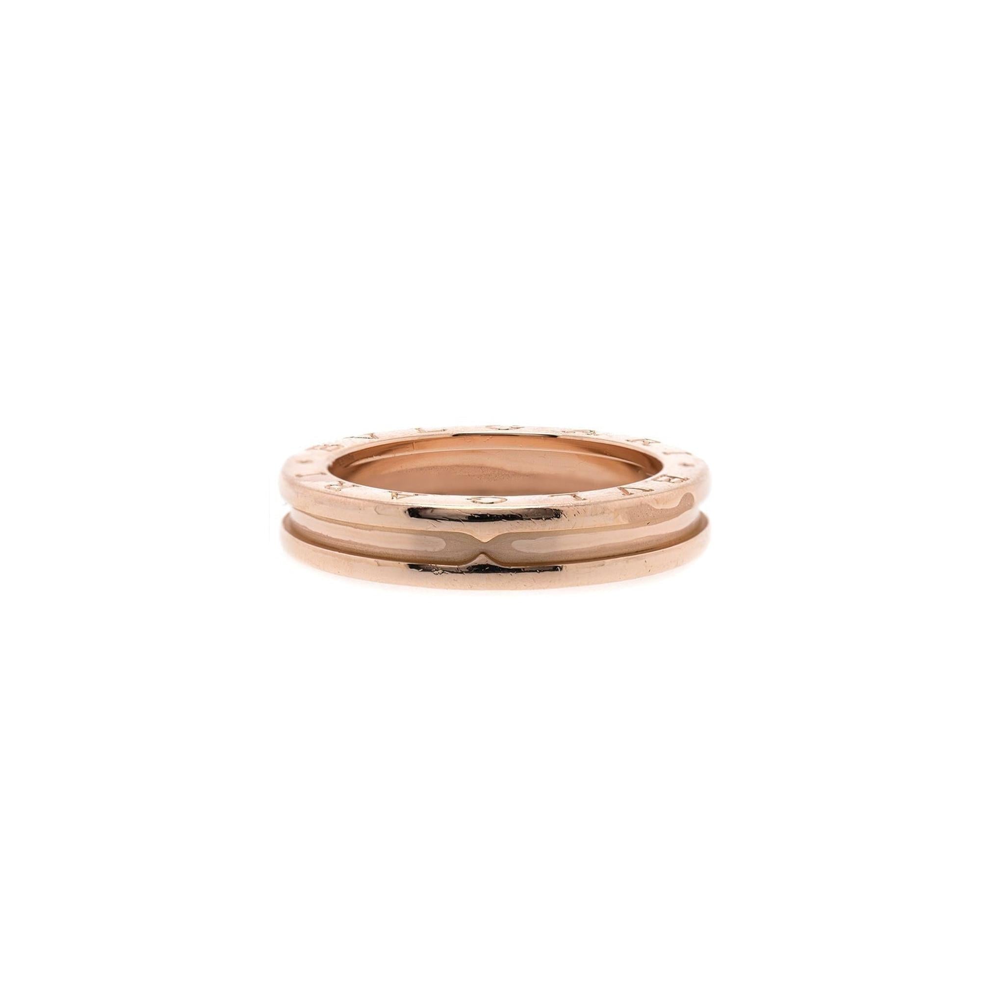 BVLGARI 18k Rose Gold B.Zero1 One-Band Ring w/ Box