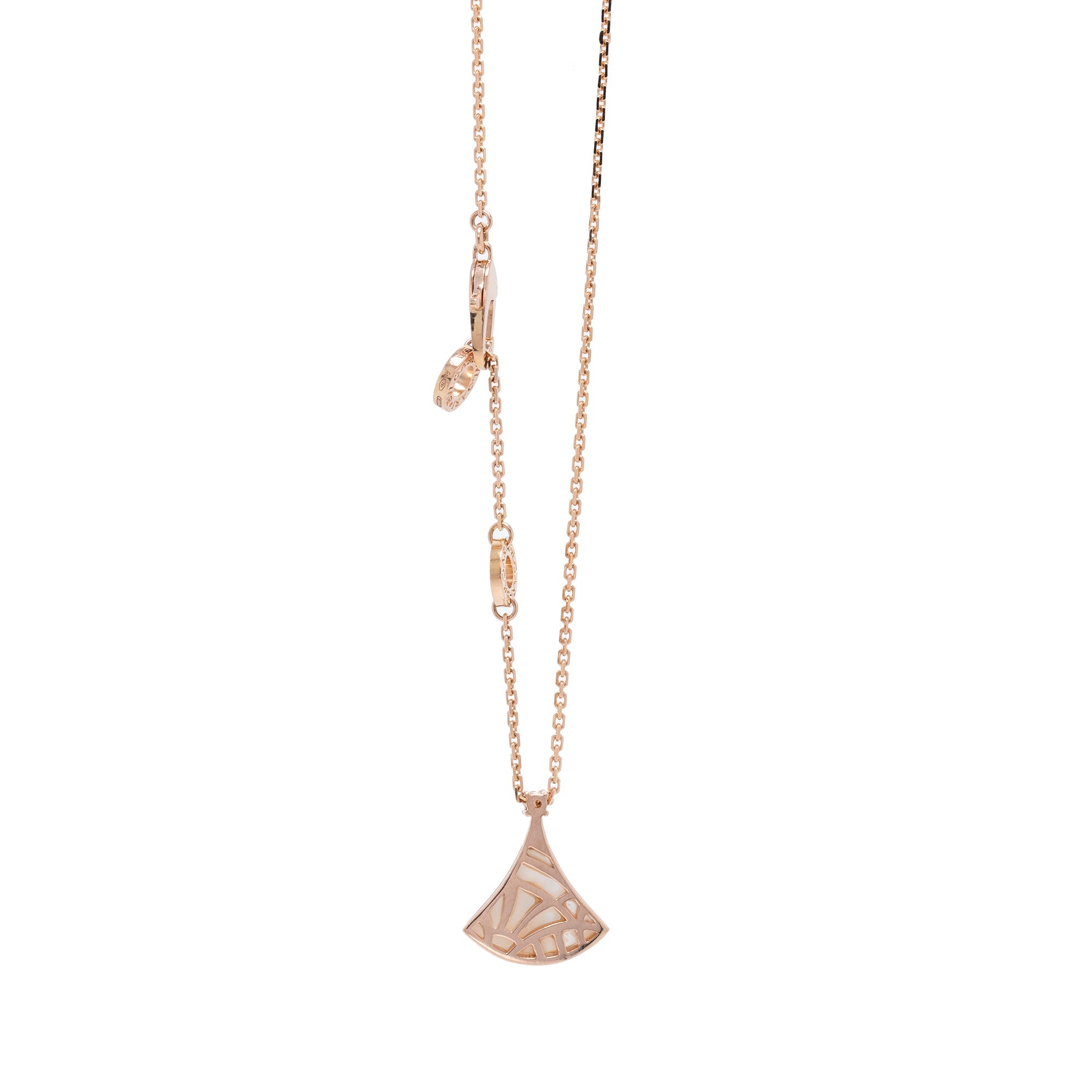 BVLGARI 18k Rose Gold Mother of Pearl & Diamond Diva's Dream Necklace