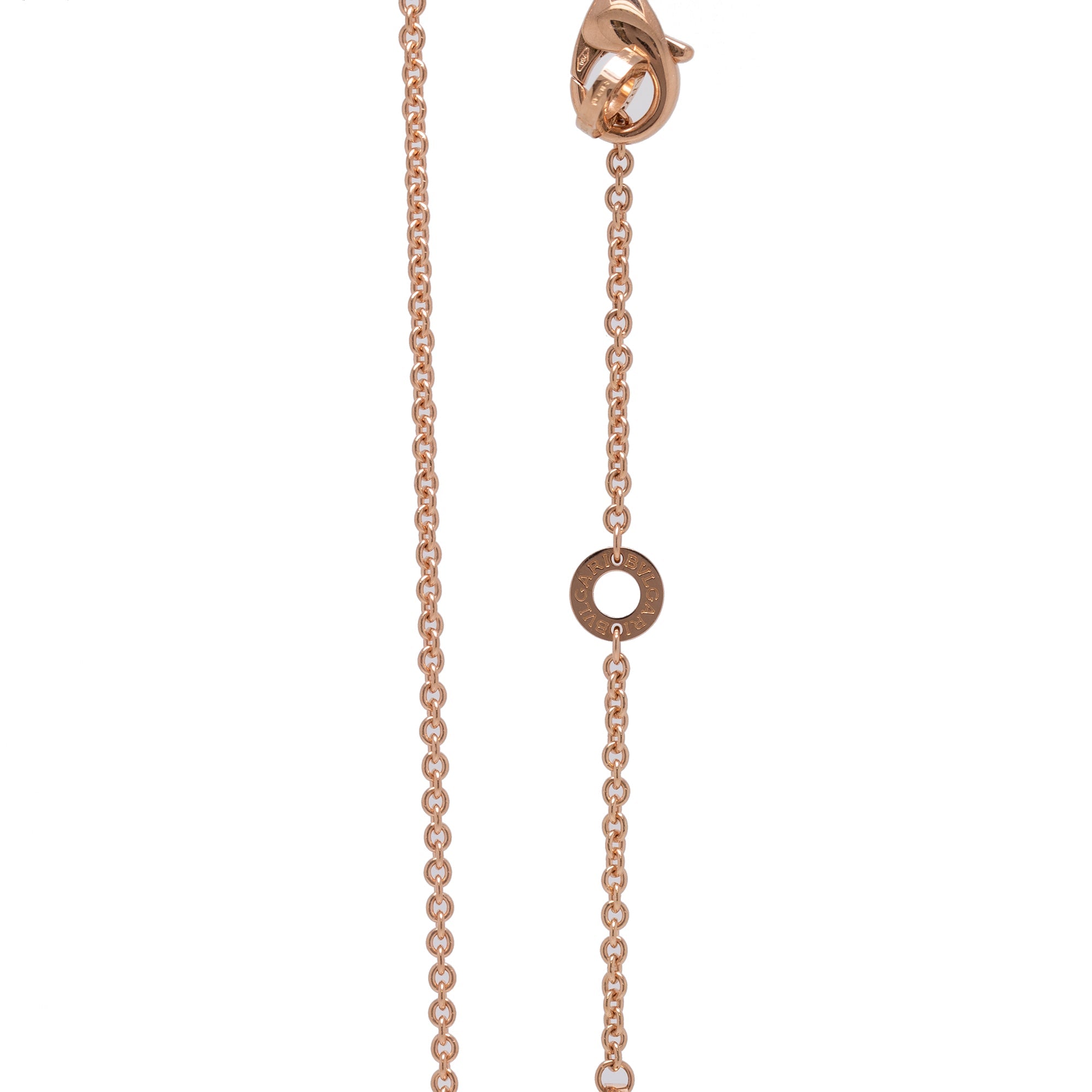 BVLGARI 18k Rose Gold & White Ceramic B.Zero1 Pendant Necklace w/ Box, Receipt & Certificate