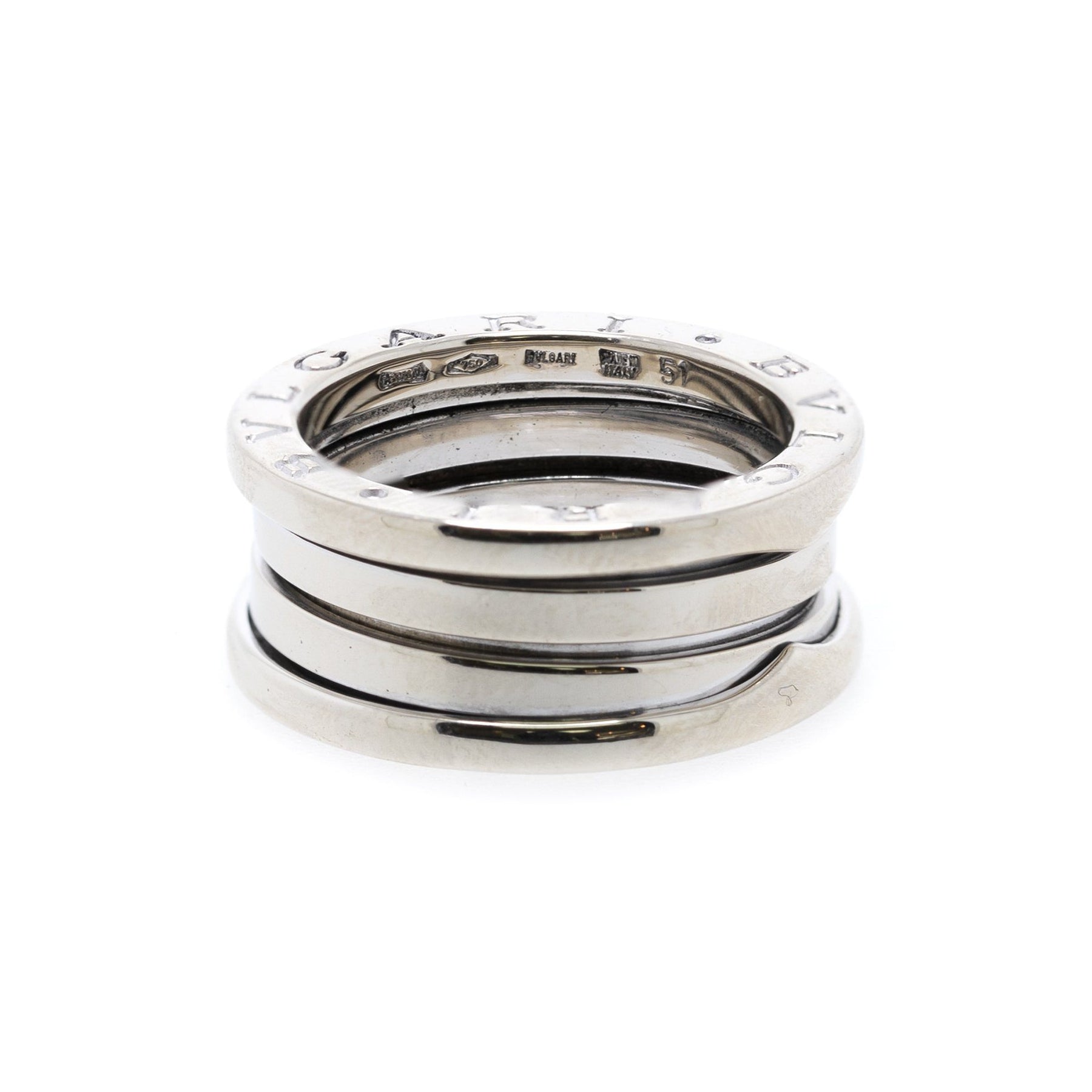 BVLGARI 18k White Gold B.Zero1 3-Band Ring