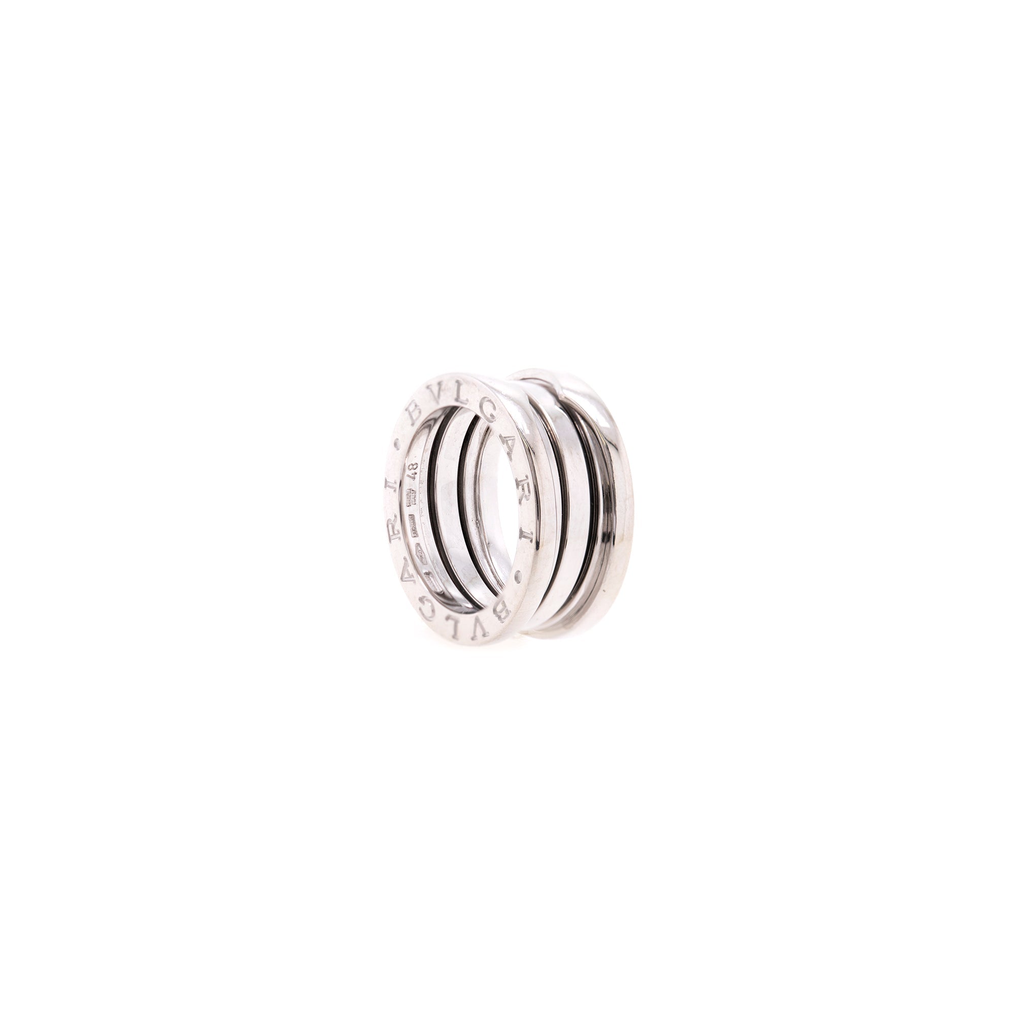 BVLGARI 18k White Gold B.Zero1 3-Band Ring w/ Box