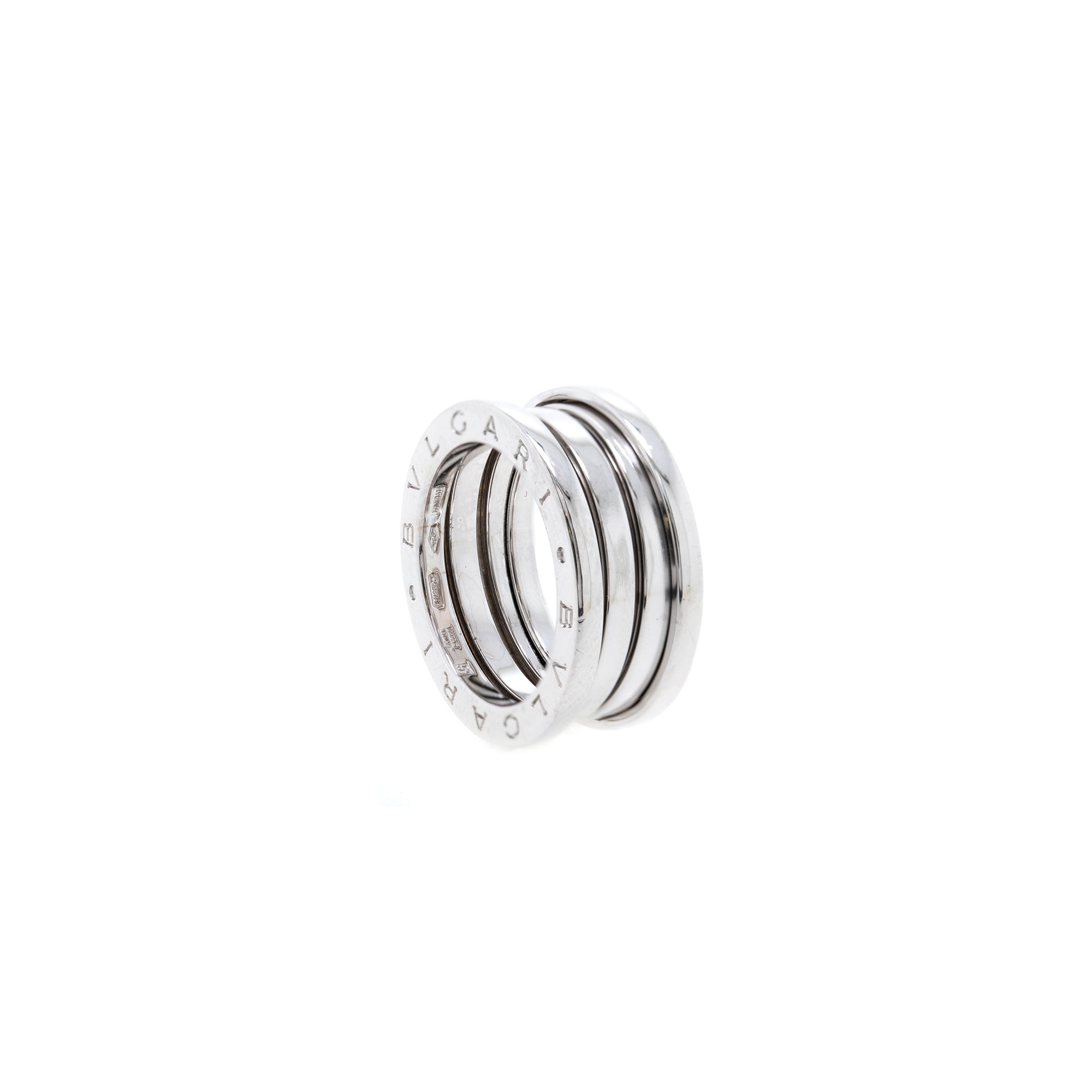 BVLGARI 18k White Gold B.Zero1 3-Band Ring w/ Box
