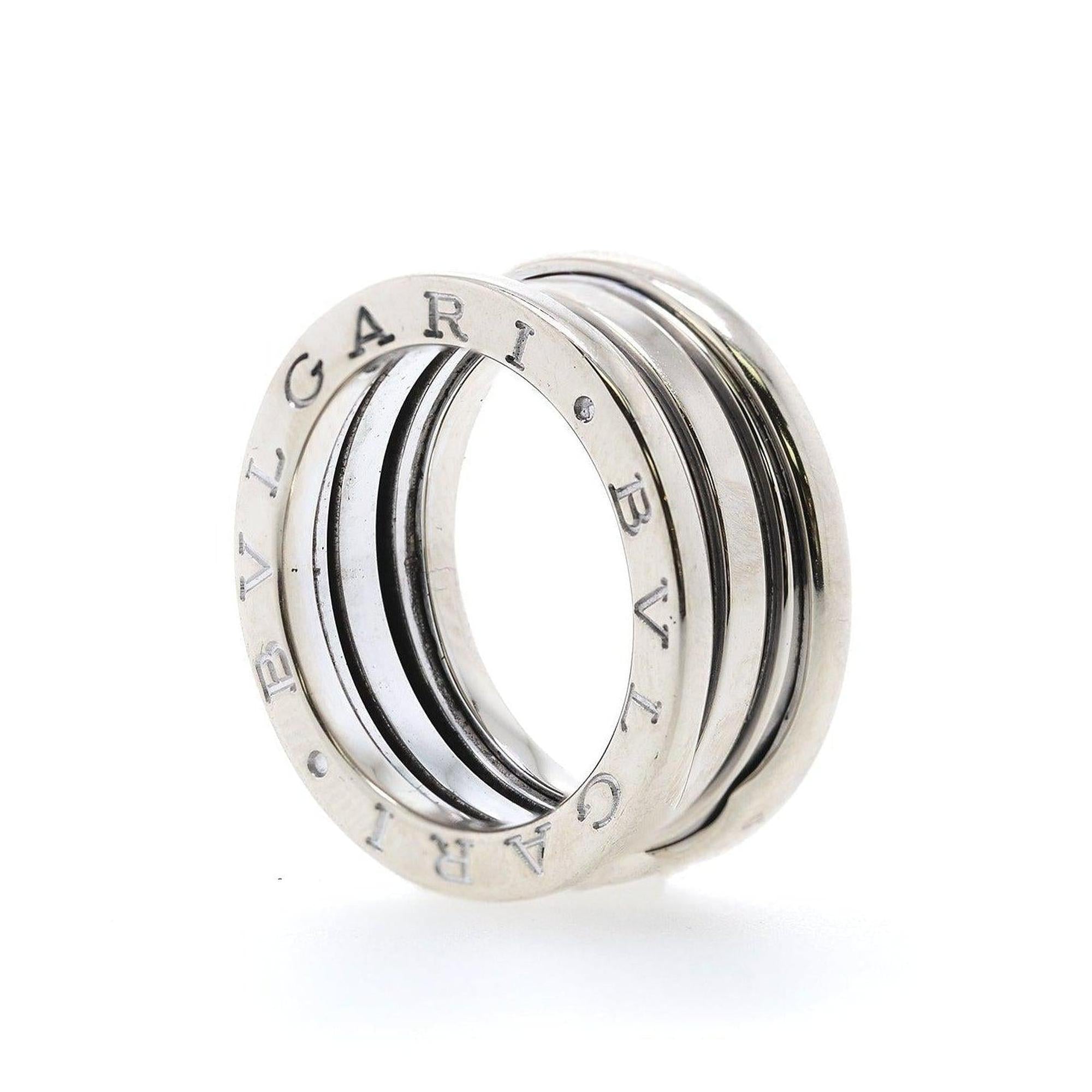 BVLGARI 18k White Gold B.Zero1 3-Band Ring