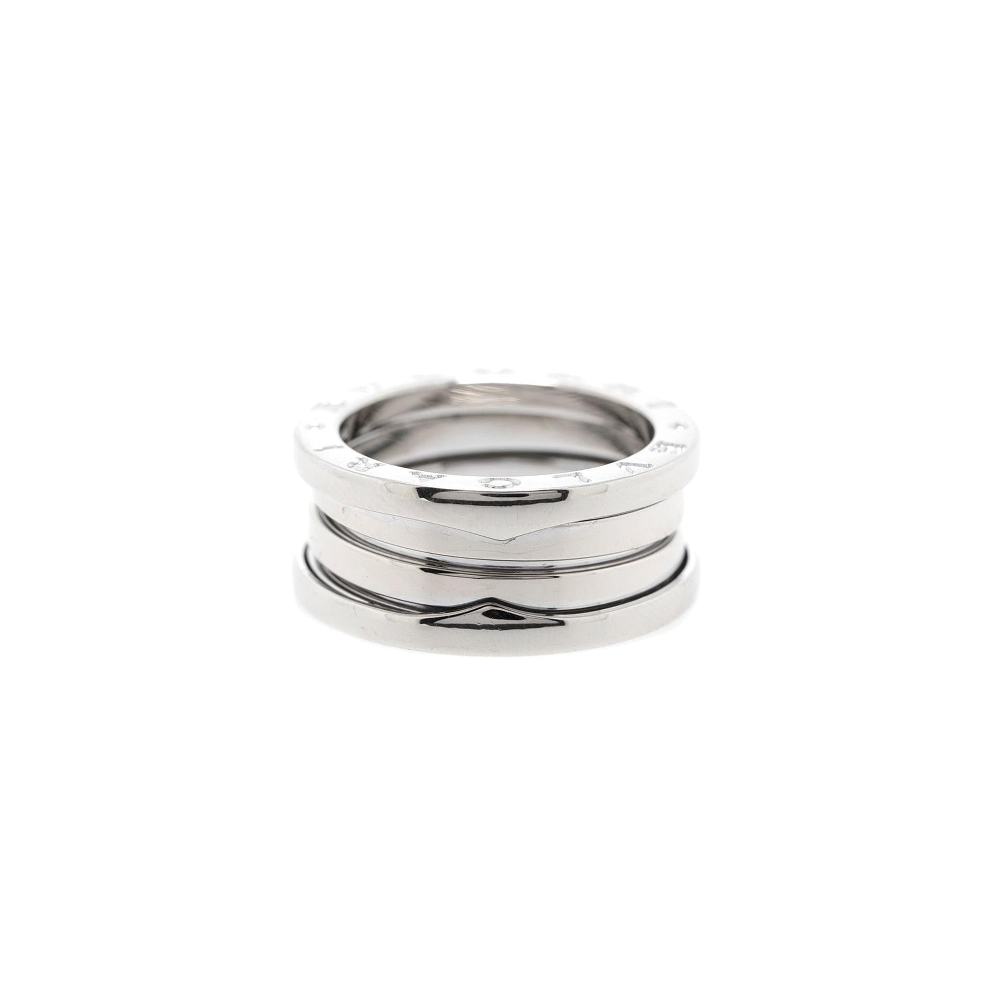 BVLGARI 18k White Gold B.Zero1 3-Band Ring