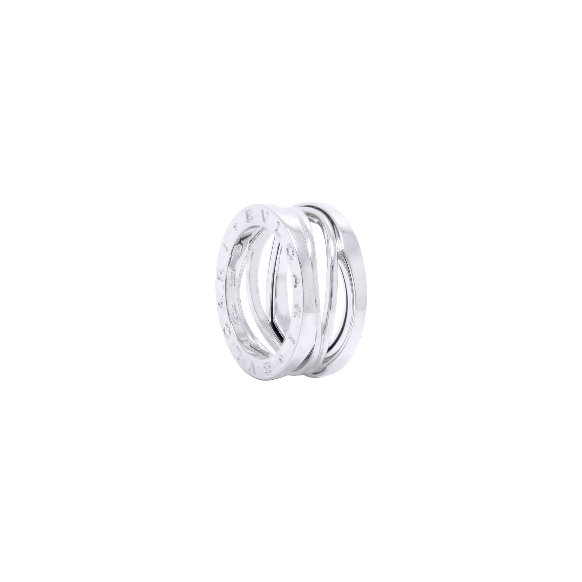 BVLGARI 18k White Gold B.Zero1 Design Legend Three-Band Ring w/ Box