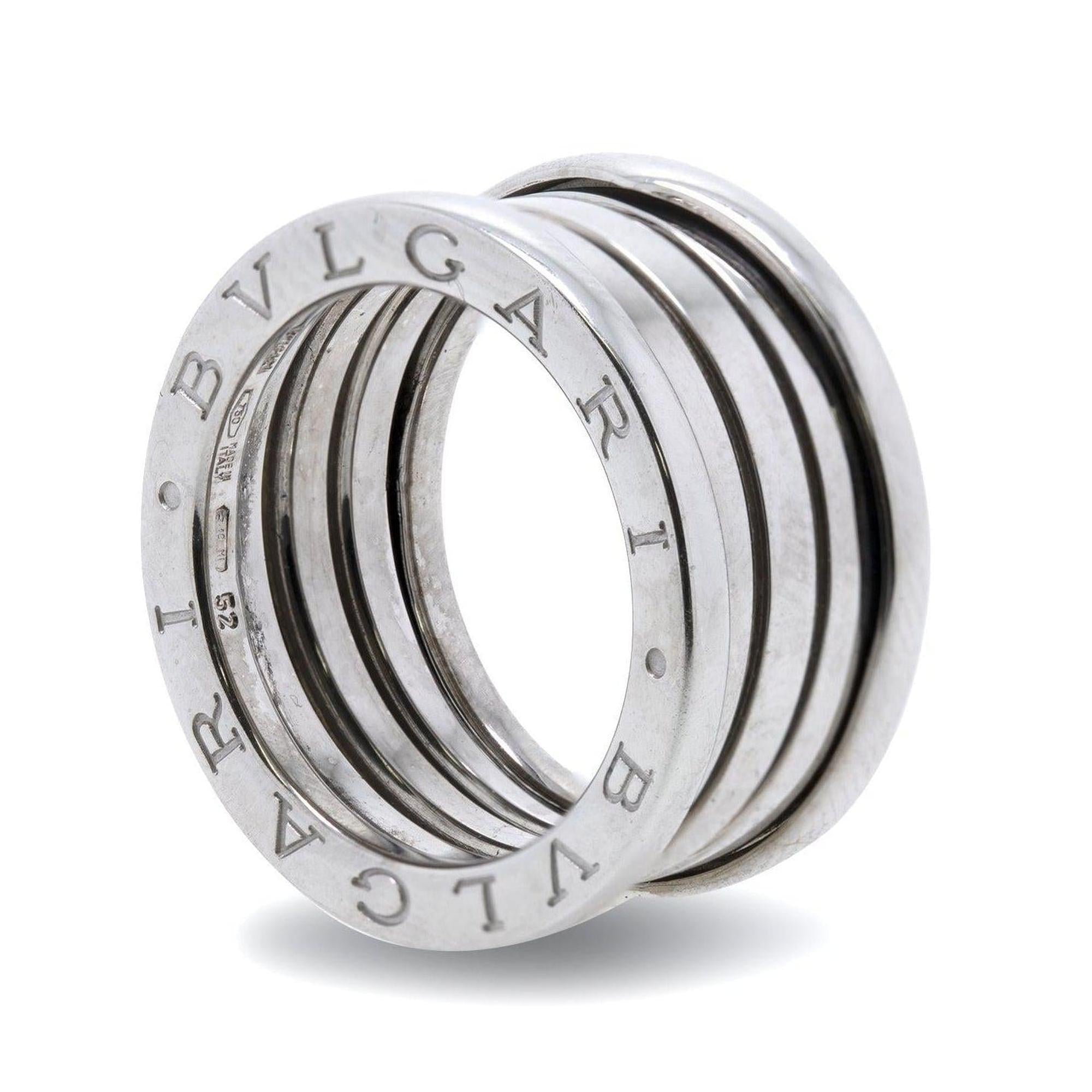 BVLGARI 18k White Gold B.Zero1 Four-Band Ring