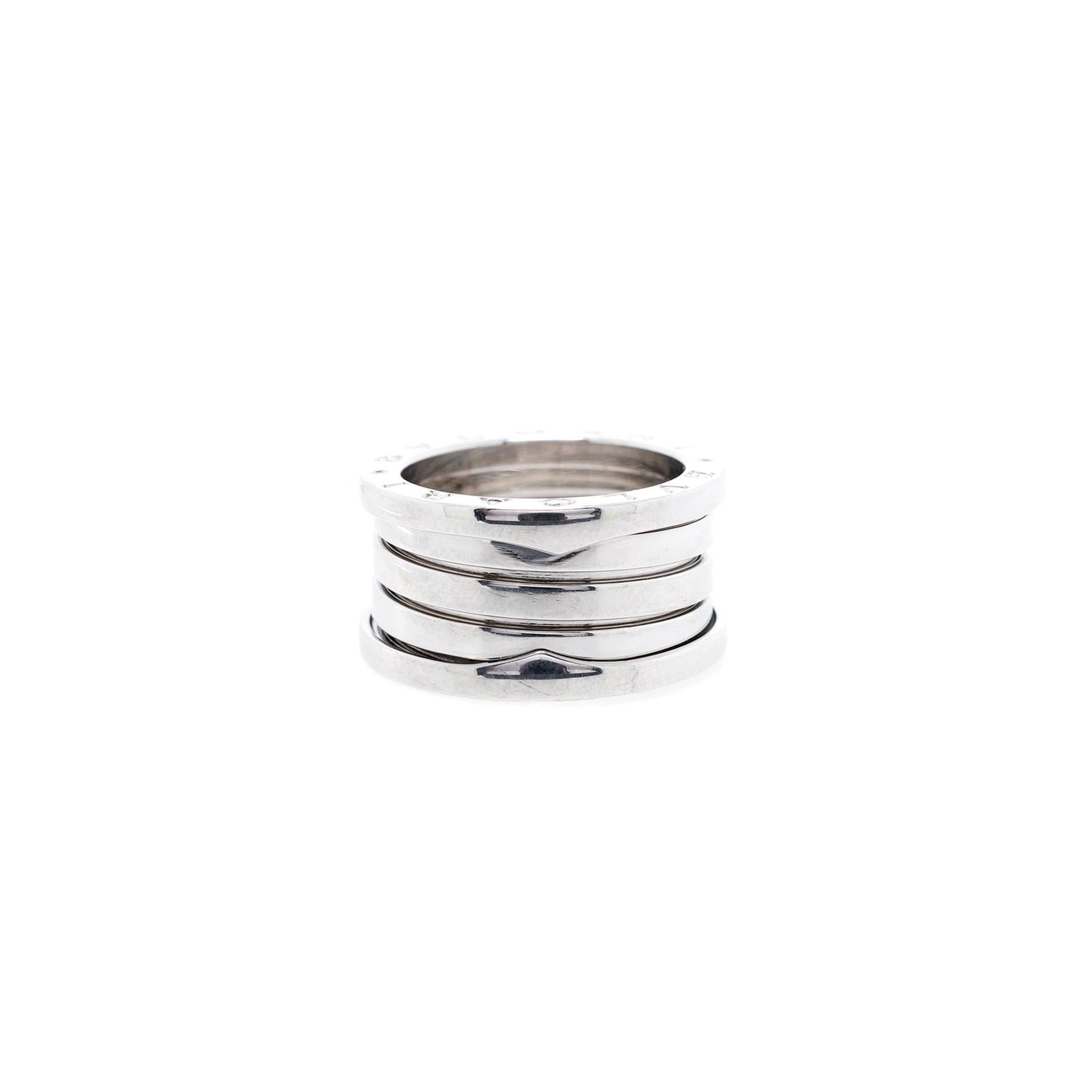 BVLGARI 18k White Gold B.Zero1 Four-Band Ring