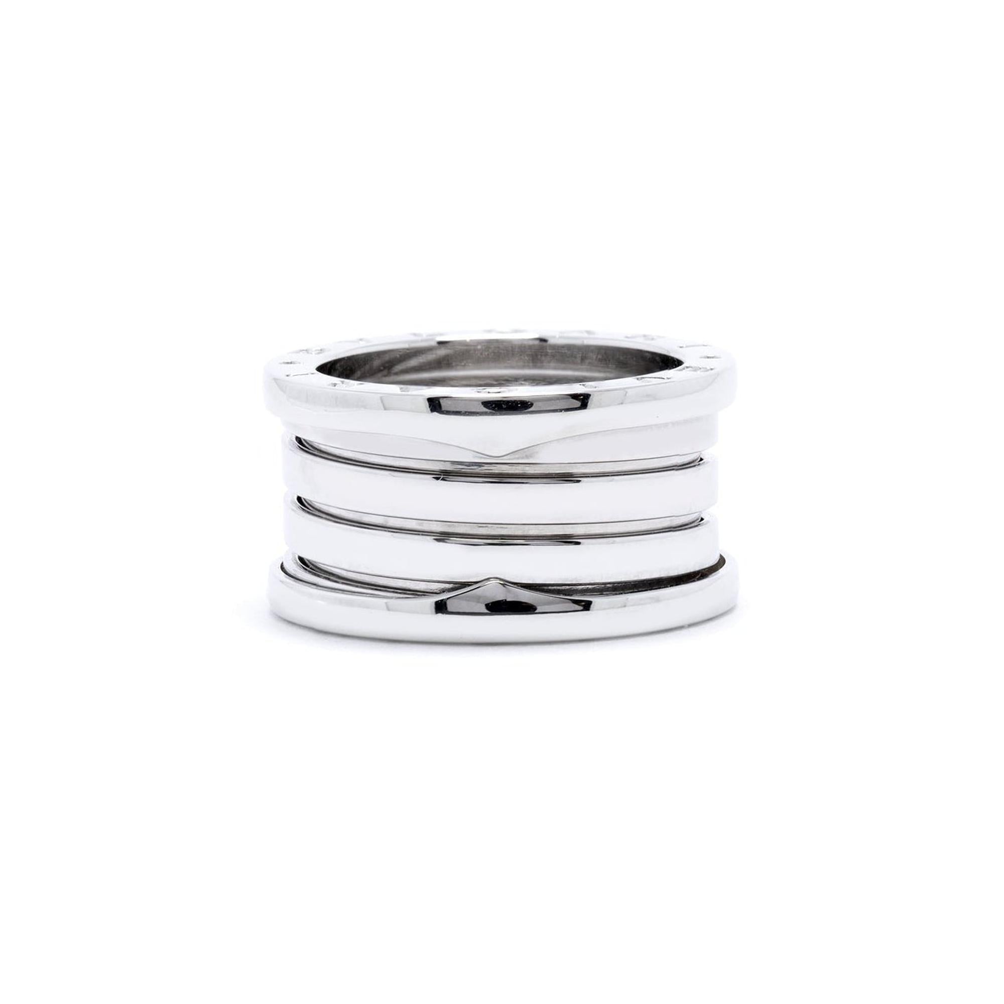 BVLGARI 18k White Gold B.Zero1 Four-Band Ring