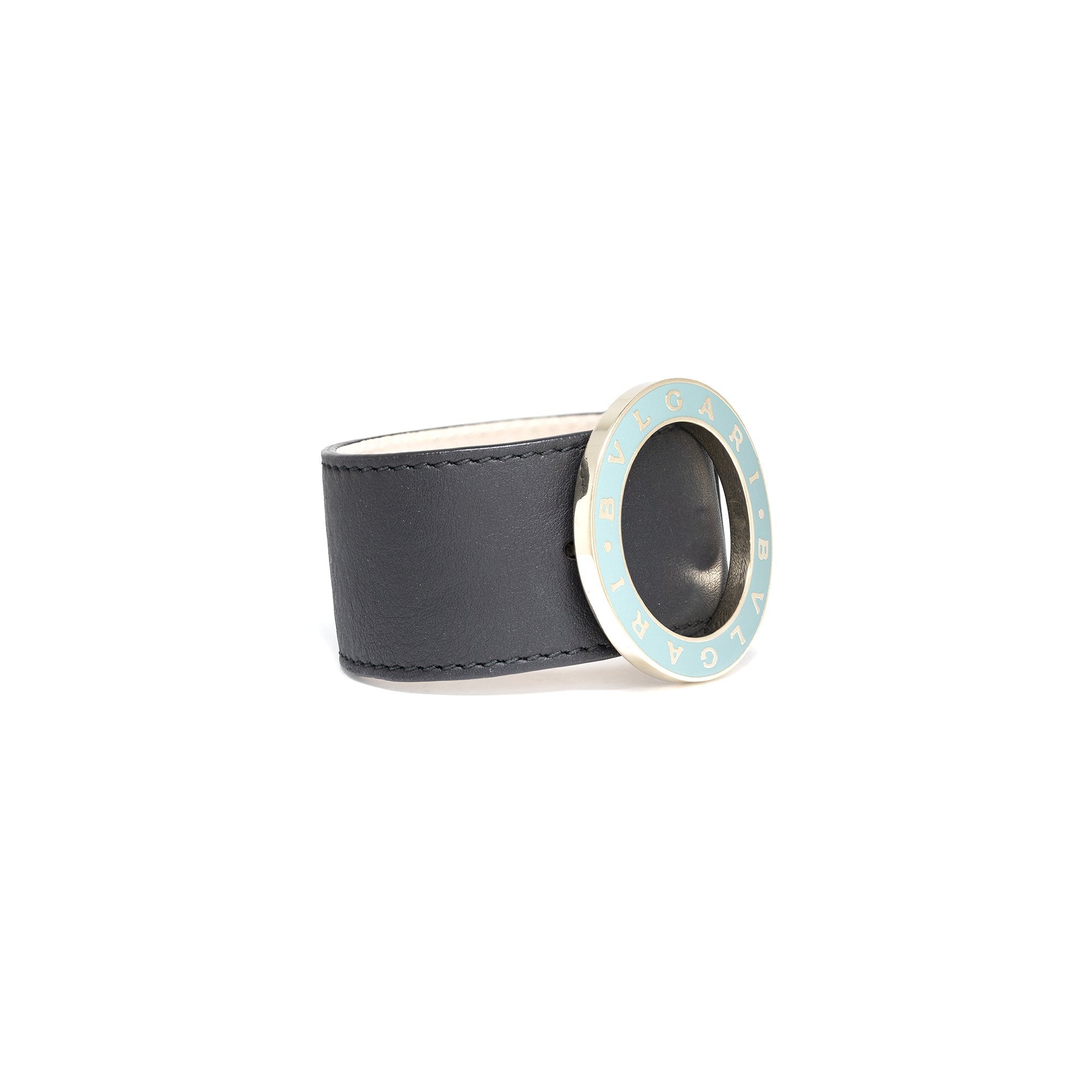 BVLGARI BVLGARI Wide Leather Bracelet w/ Certificate