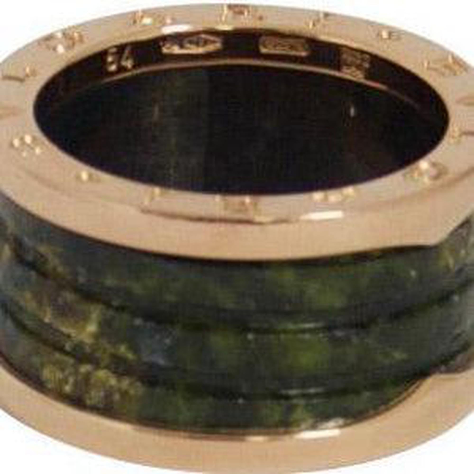 BVLGARI B.Zero1 Four-Band Ring with Rose Gold and Green Marble