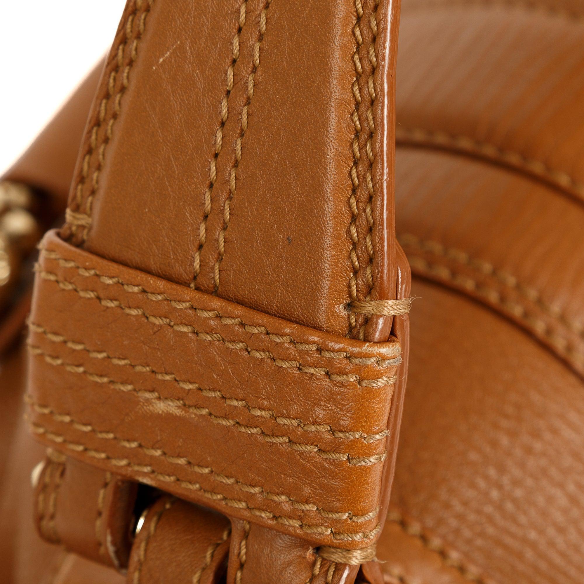 BVLGARI Brown Leather Leoni Satchel w/ Strap