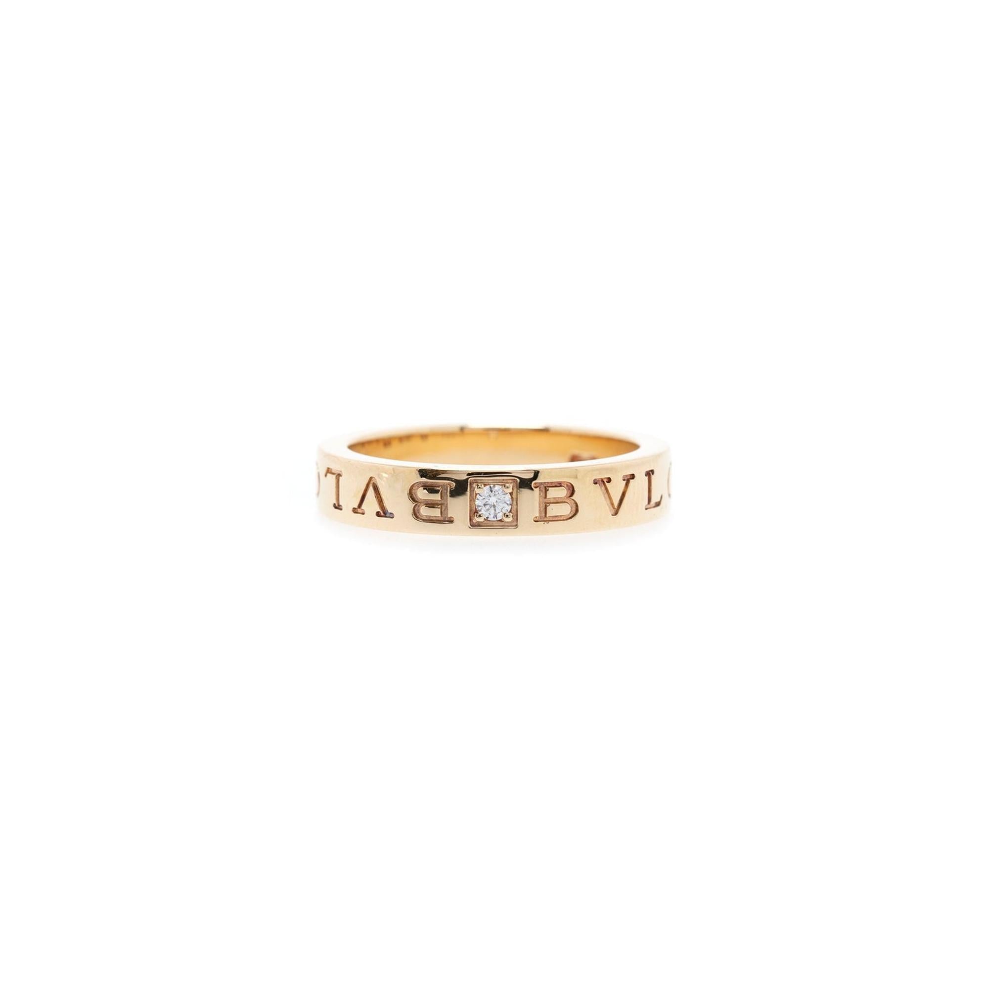 BVLGARI Bvlgari 18k Gold Diamond Band Ring