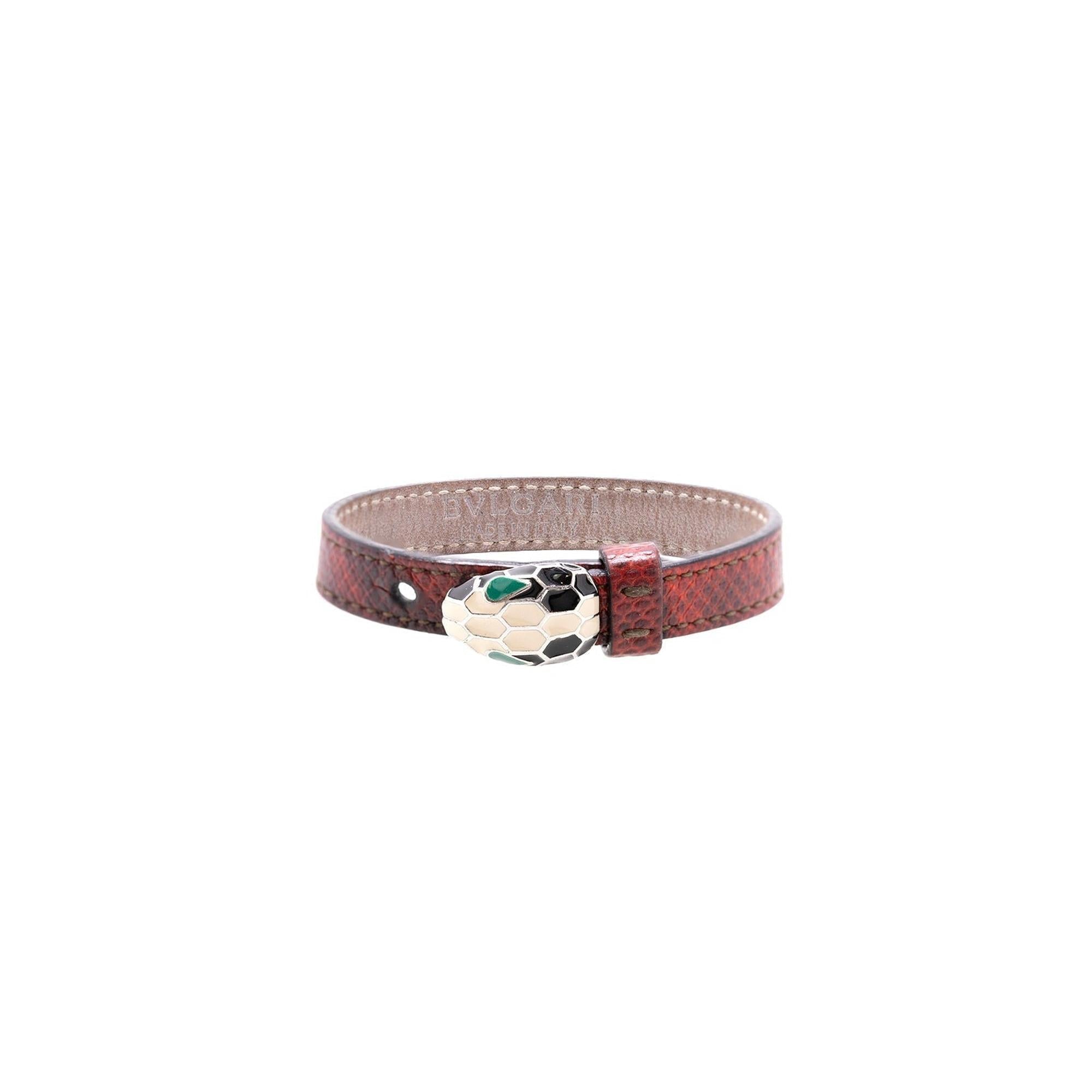 BVLGARI Serpenti Forever Leather Wrap Bracelet