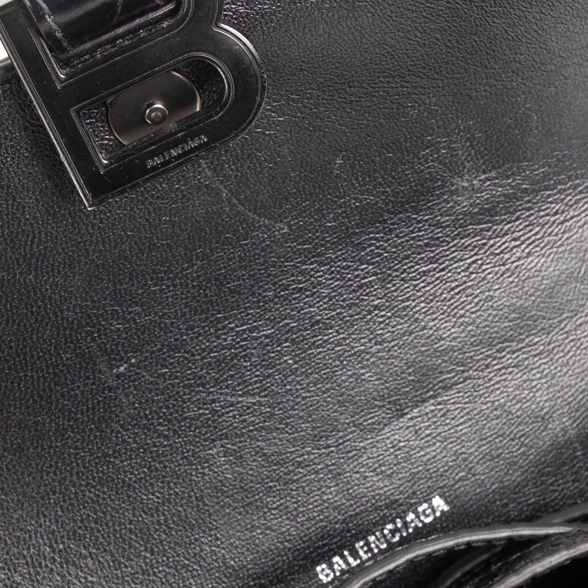 Balenciaga Croc-Embossed Graffiti Hourglass XS Top Handle Bag w/ Box