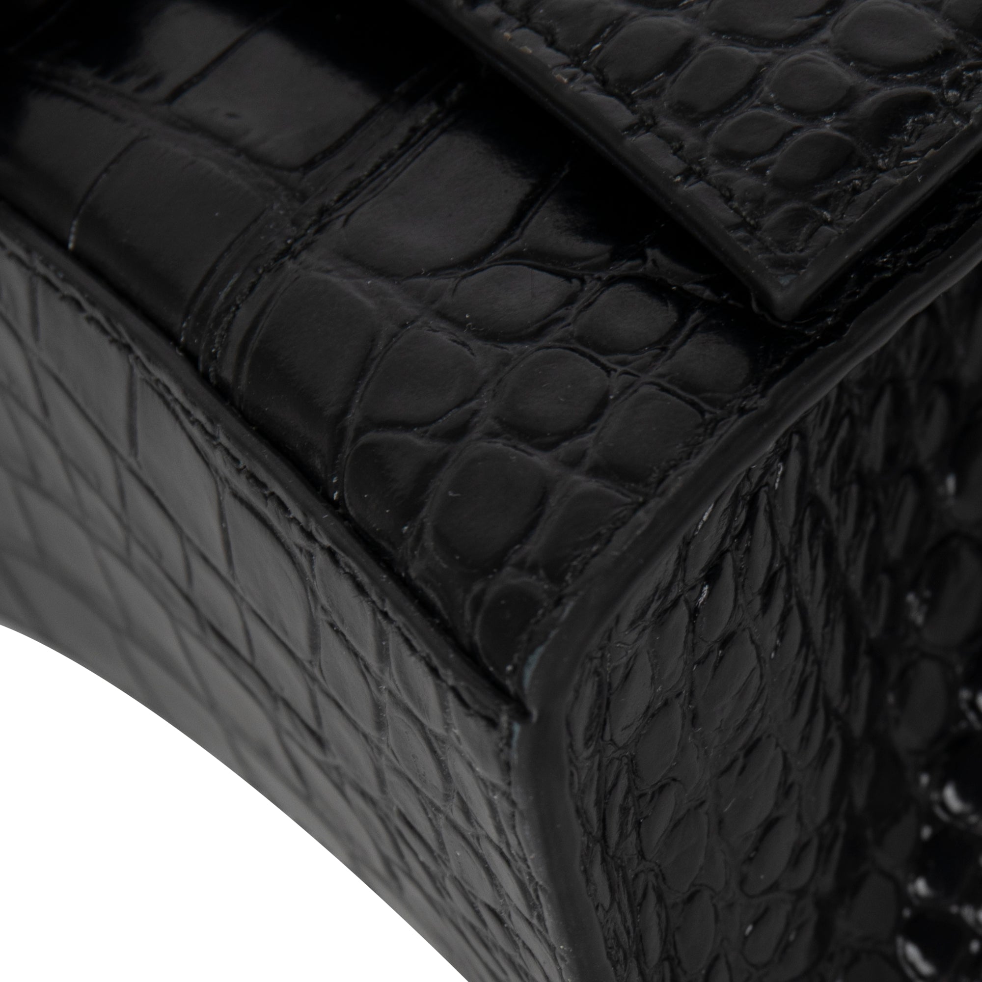 Balenciaga Croc-Embossed Graffiti Hourglass XS Top Handle Bag w/ Box