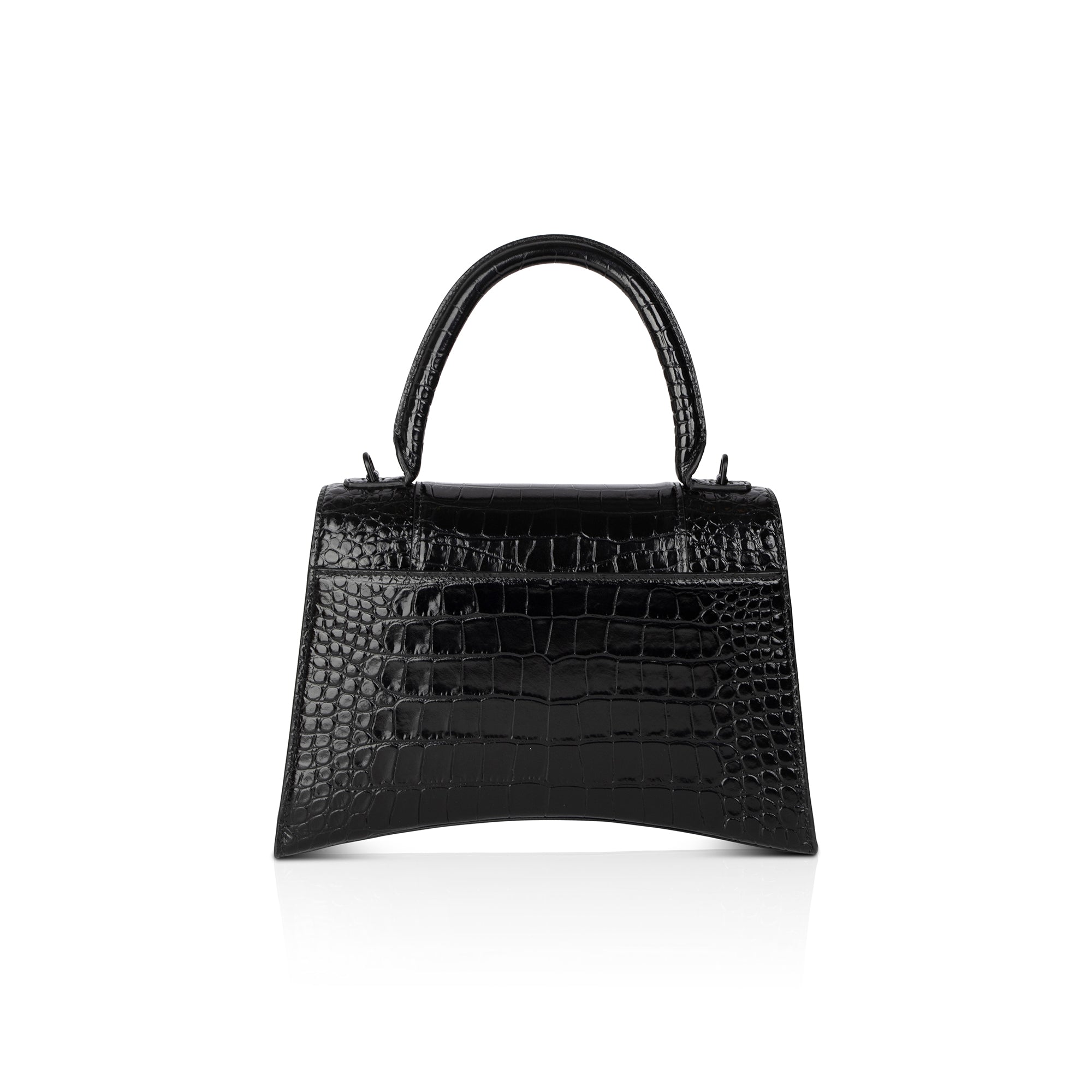 Balenciaga Croc-Embossed Hourglass Medium Top Handle Bag
