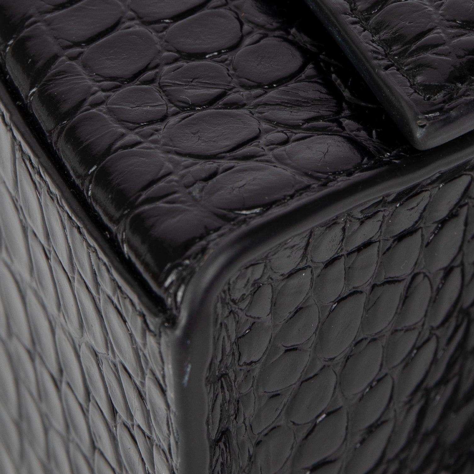 Balenciaga Croc-Embossed Hourglass Medium Top Handle Bag