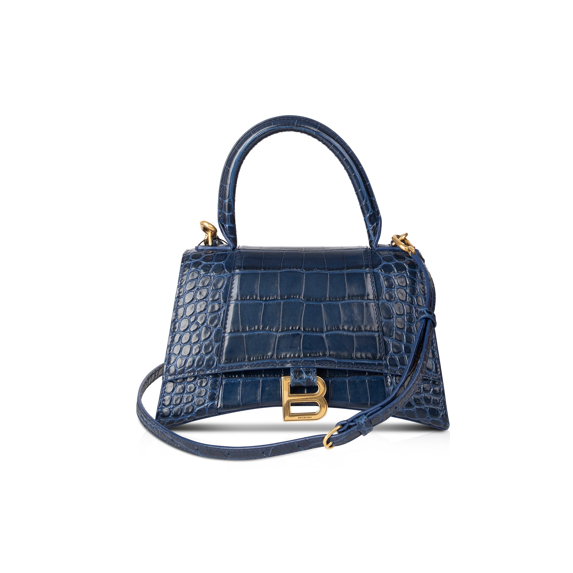 Balenciaga Croc-Embossed Hourglass Small Top Handle Bag – OLIVER'S