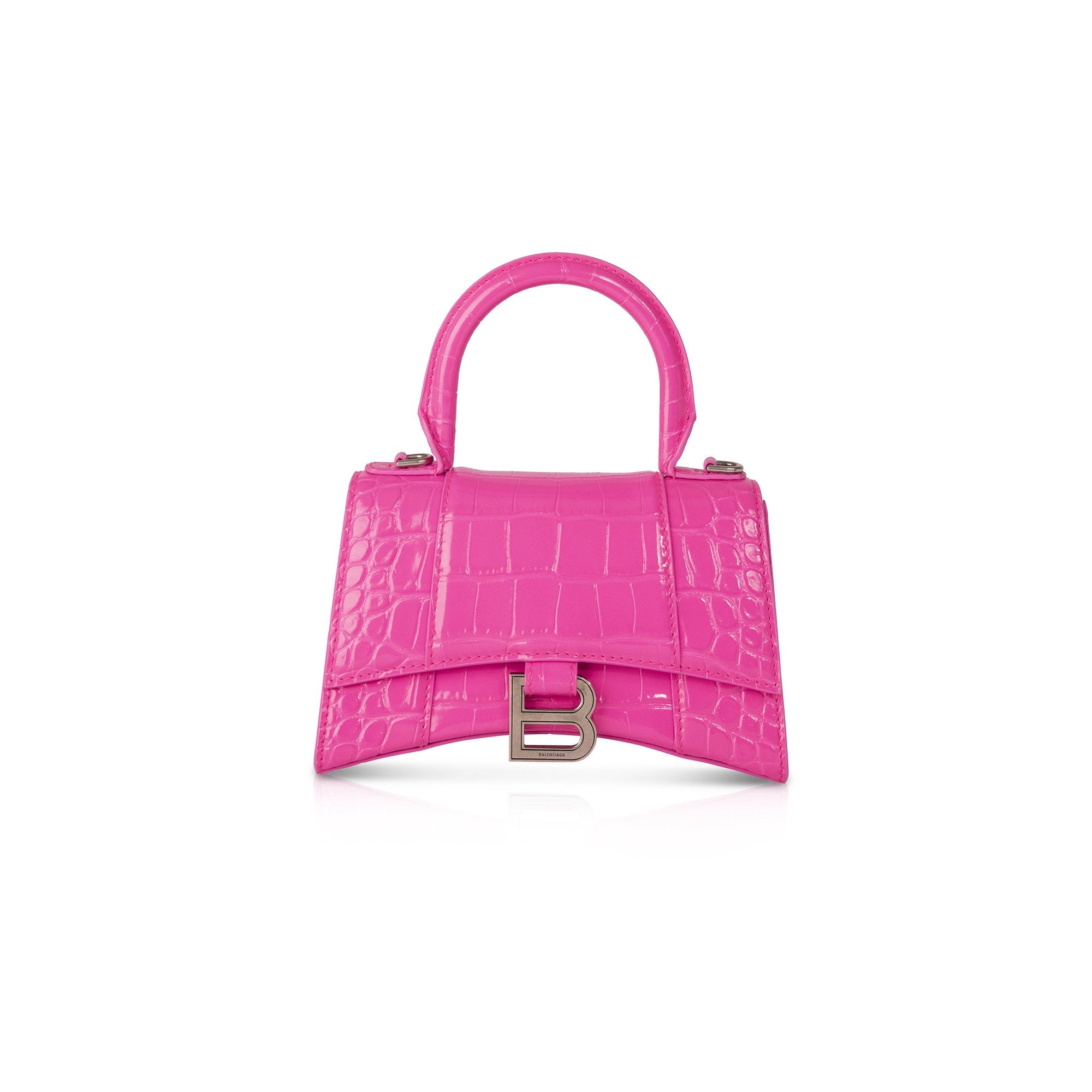 Balenciaga Croc-Embossed Hourglass XS Top Handle Bag