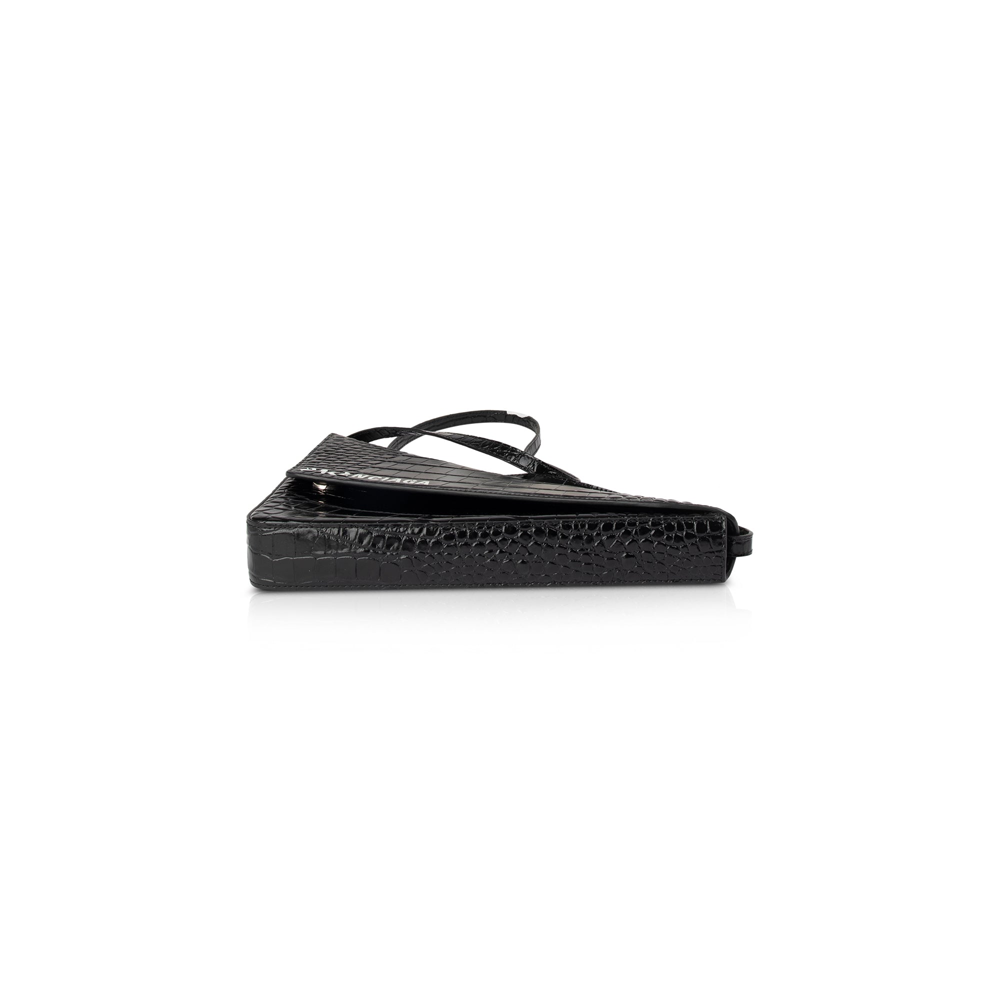 Balenciaga Croc-Embossed Triangle Bag