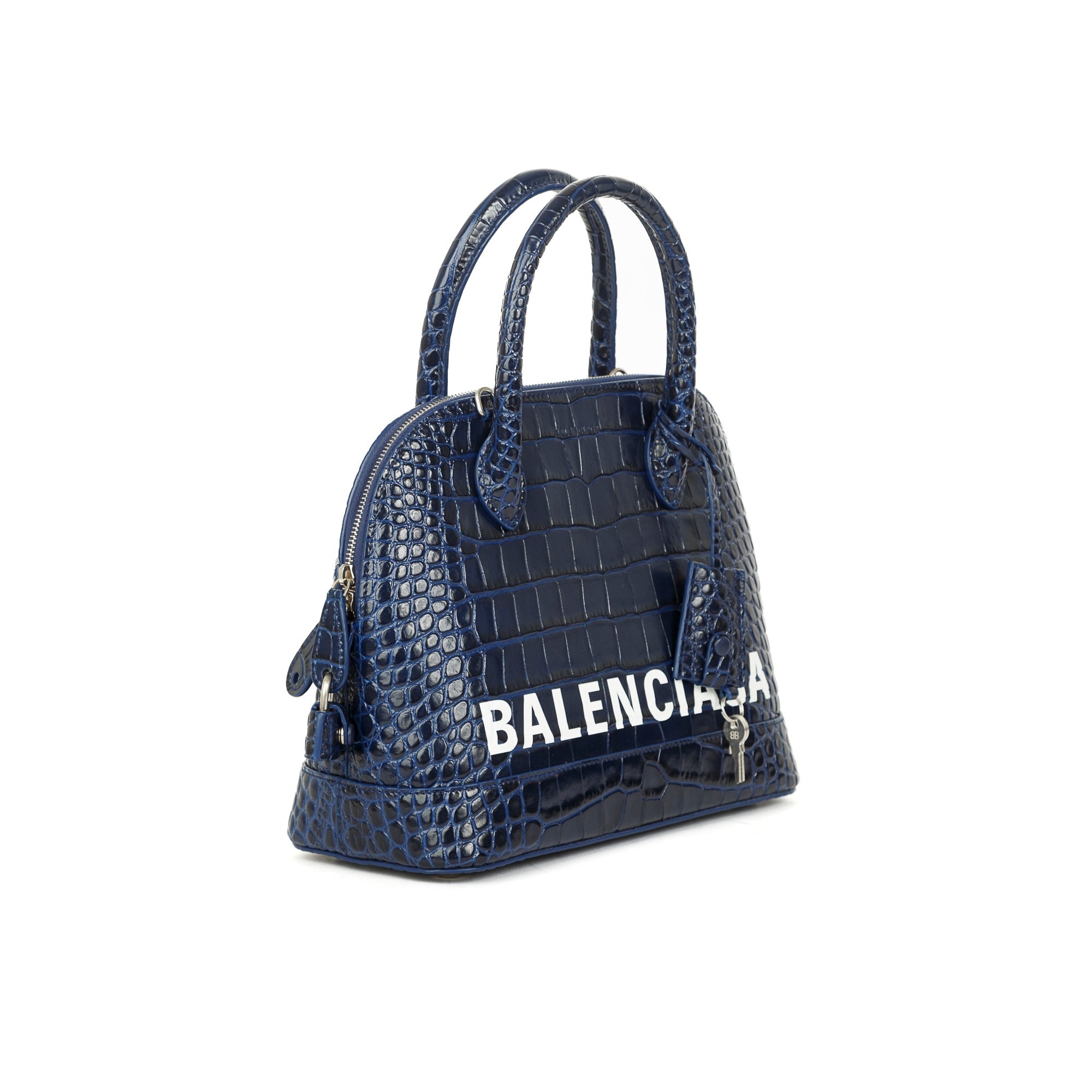 Balenciaga Croc Embossed Ville S Top Handle Bag w/ Strap
