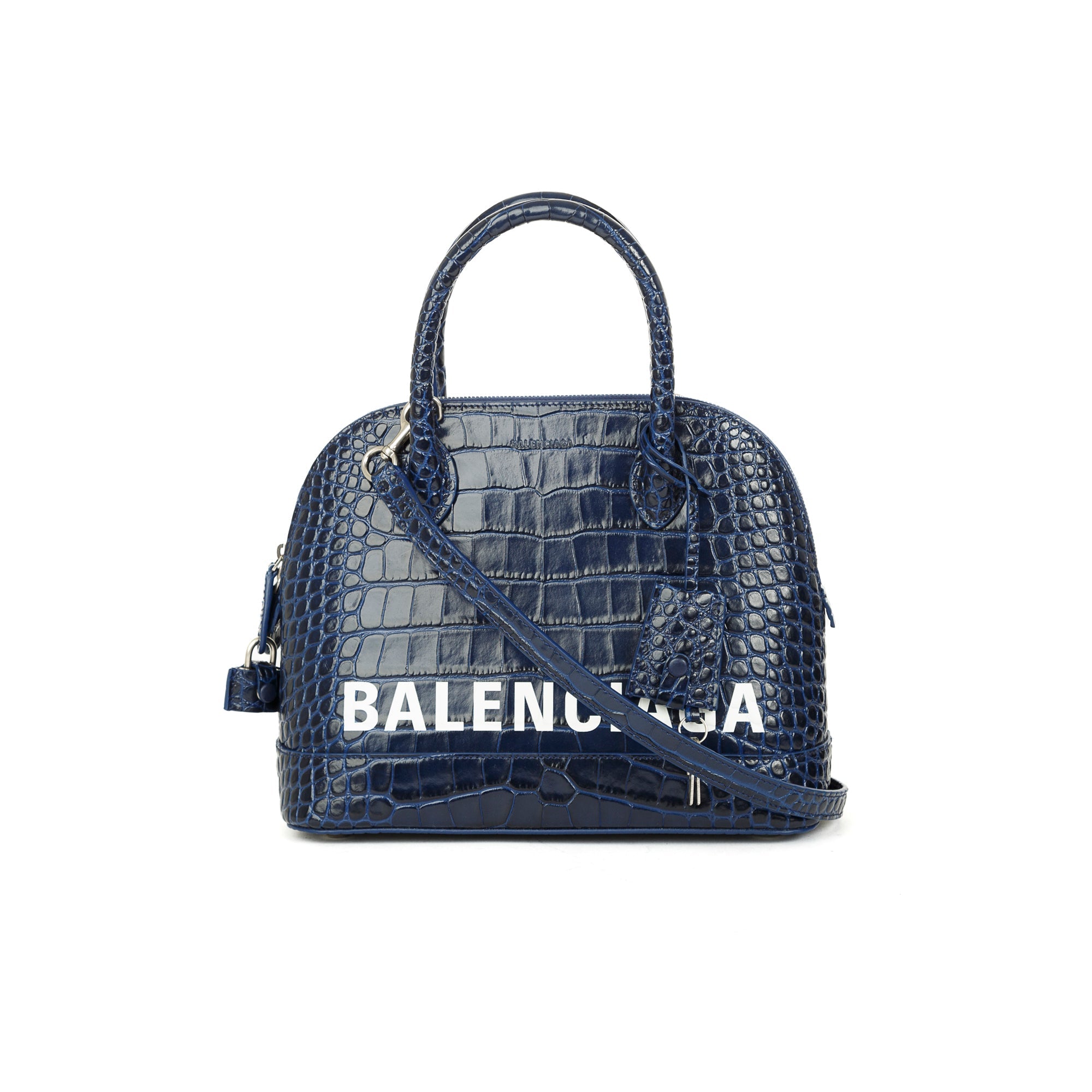 Balenciaga Croc Embossed Ville S Top Handle Bag w/ Strap