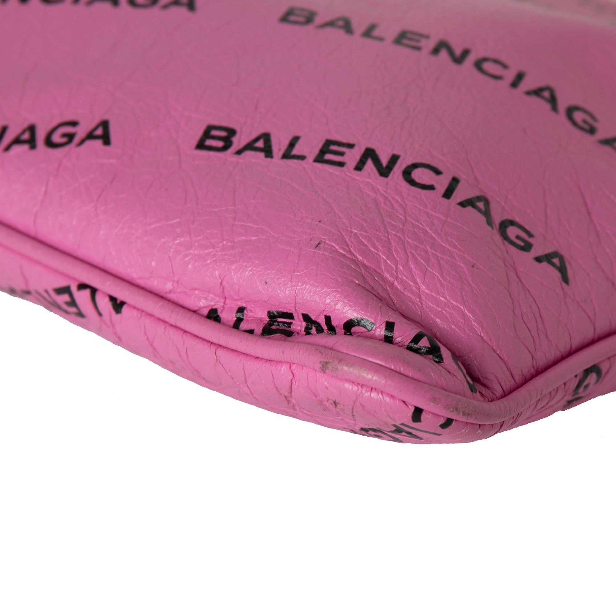 Balenciaga Logo Leather Bazar Pouch