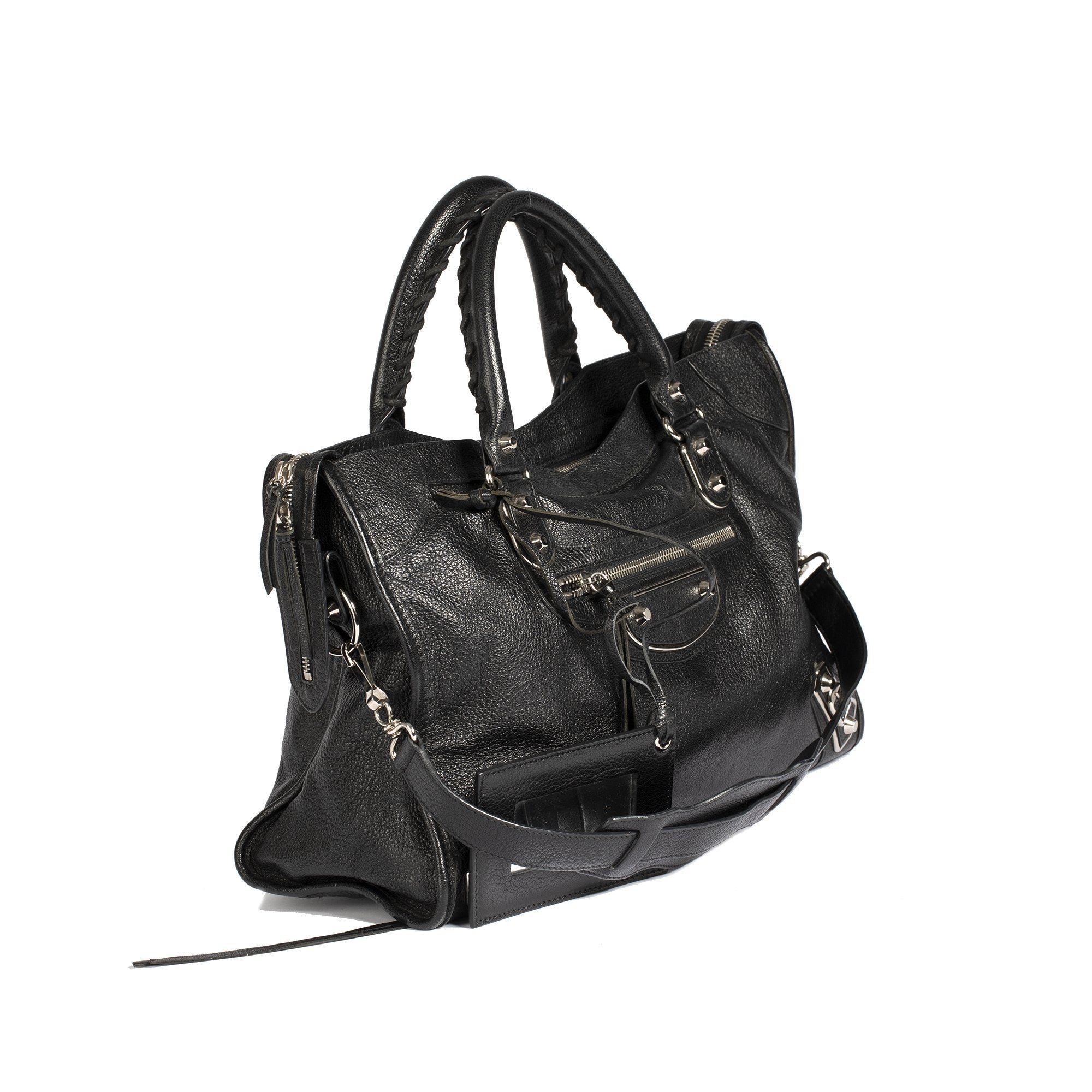 Balenciaga Motocross Classic Silver City Bag