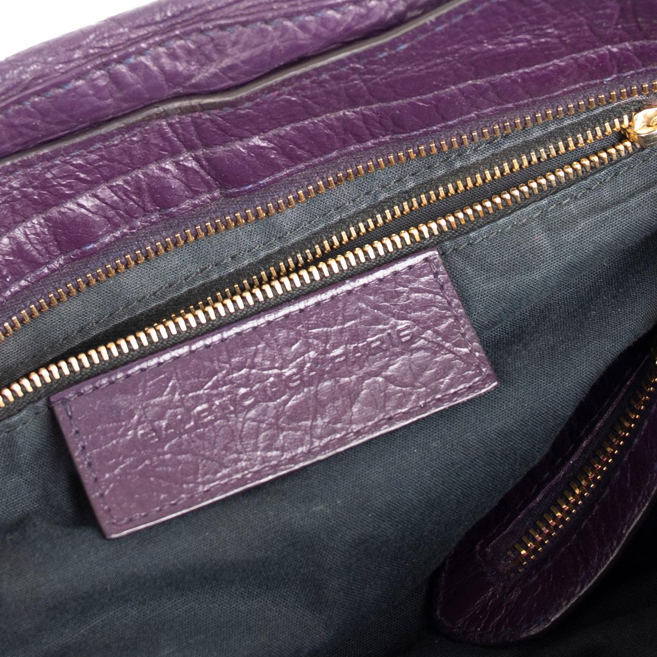 Balenciaga Purple Motocross Classic City Bag