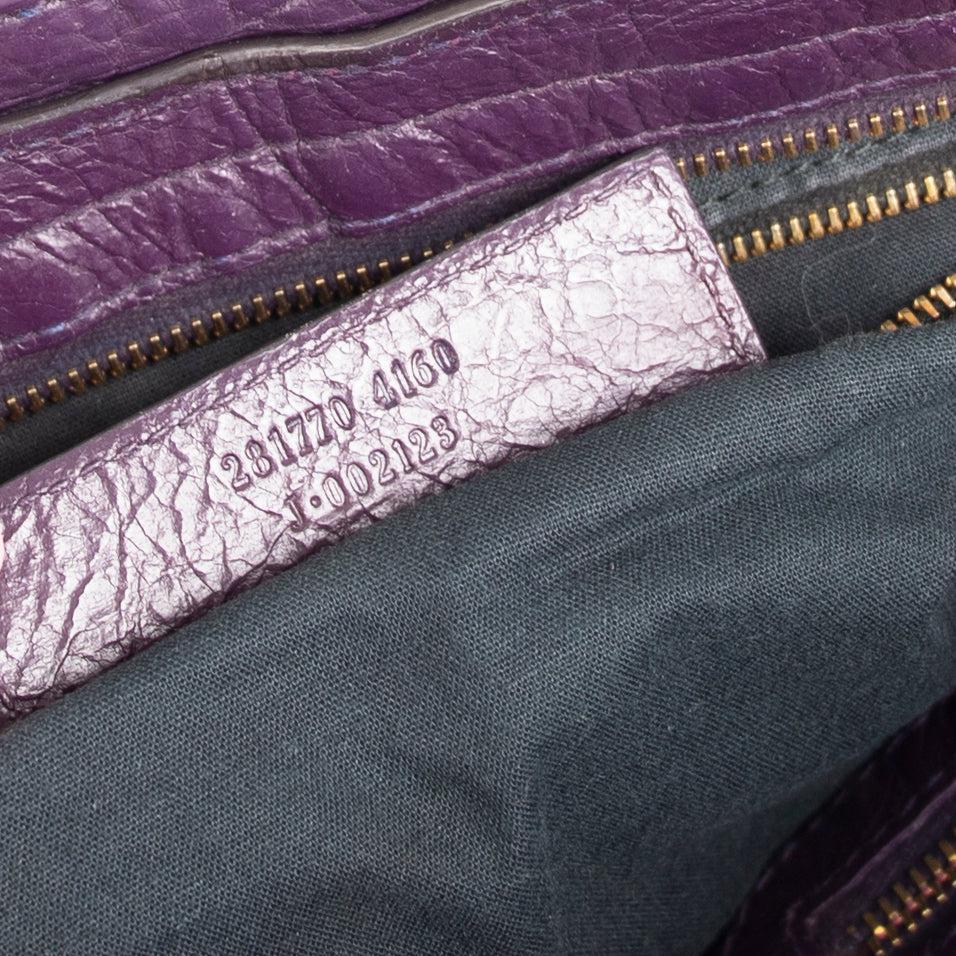 Balenciaga Purple Motocross Classic City Bag