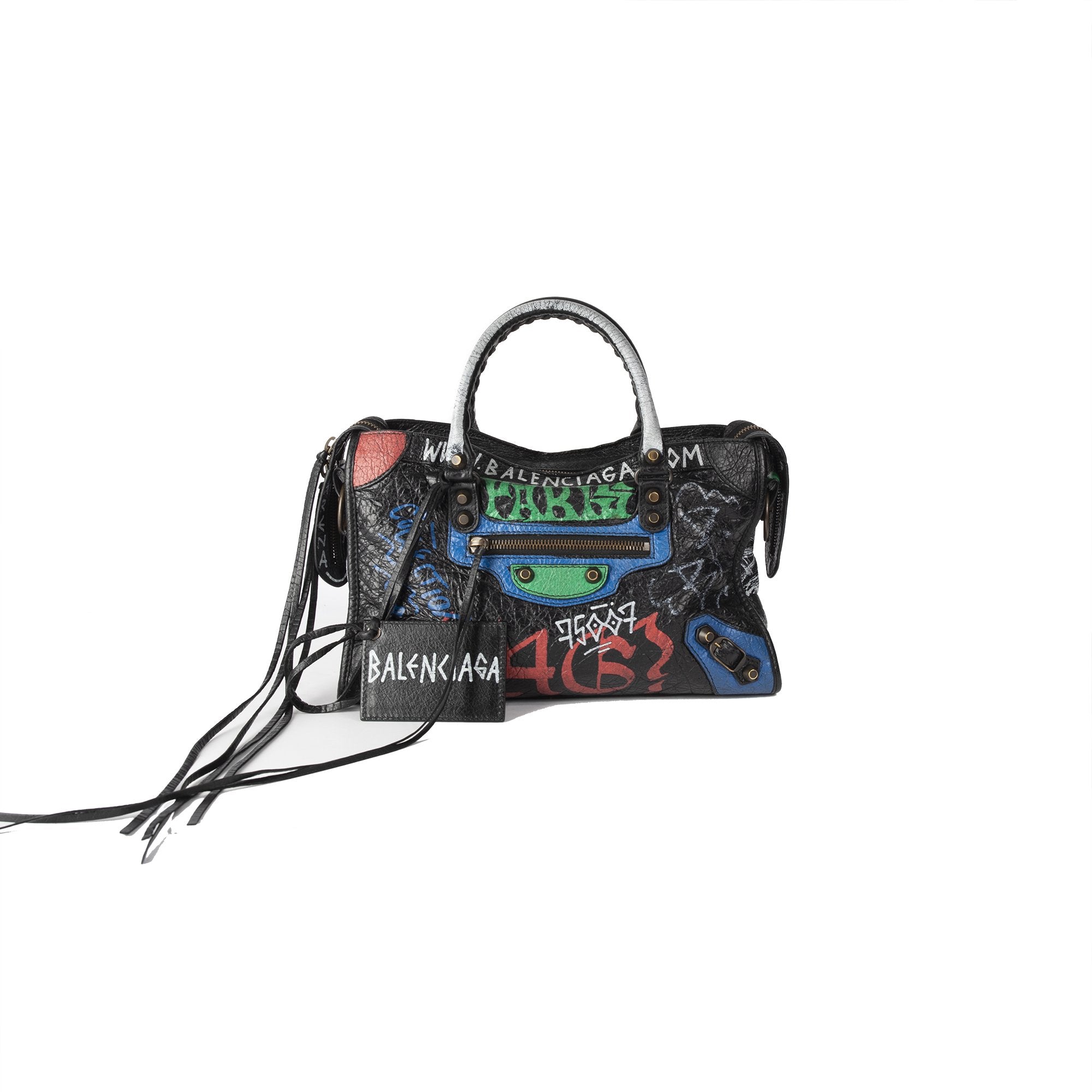 Balenciaga Small Graffiti Motocross Classic City Bag